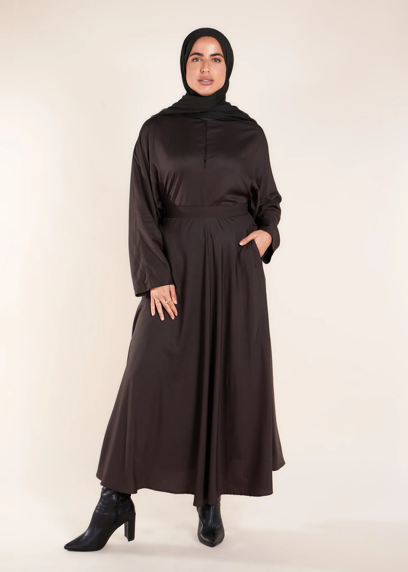 Mandarin Collar Top Charcoal - Image 2
