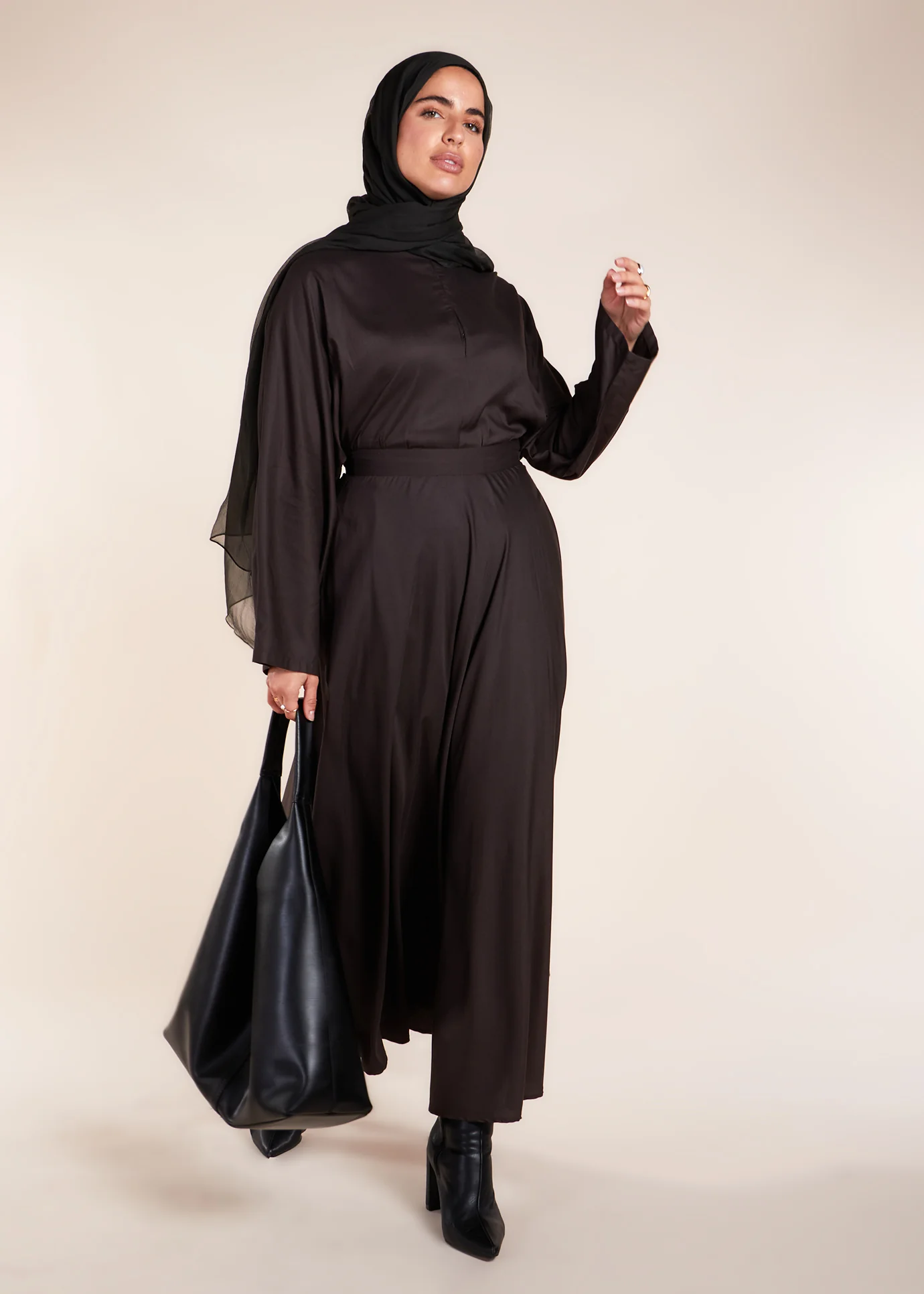 Mandarin Collar Top Charcoal - Image 3