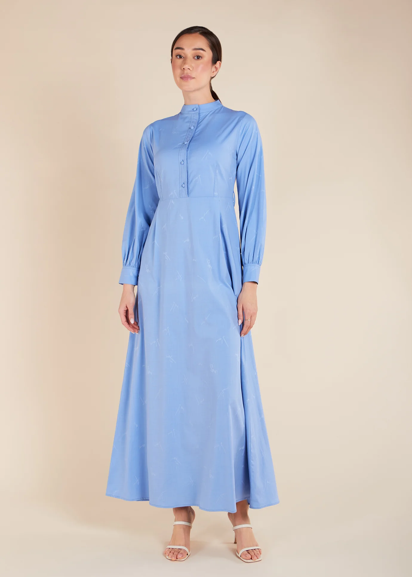 Mandarin Neck Maxi Blue - Final Sale - Image 2