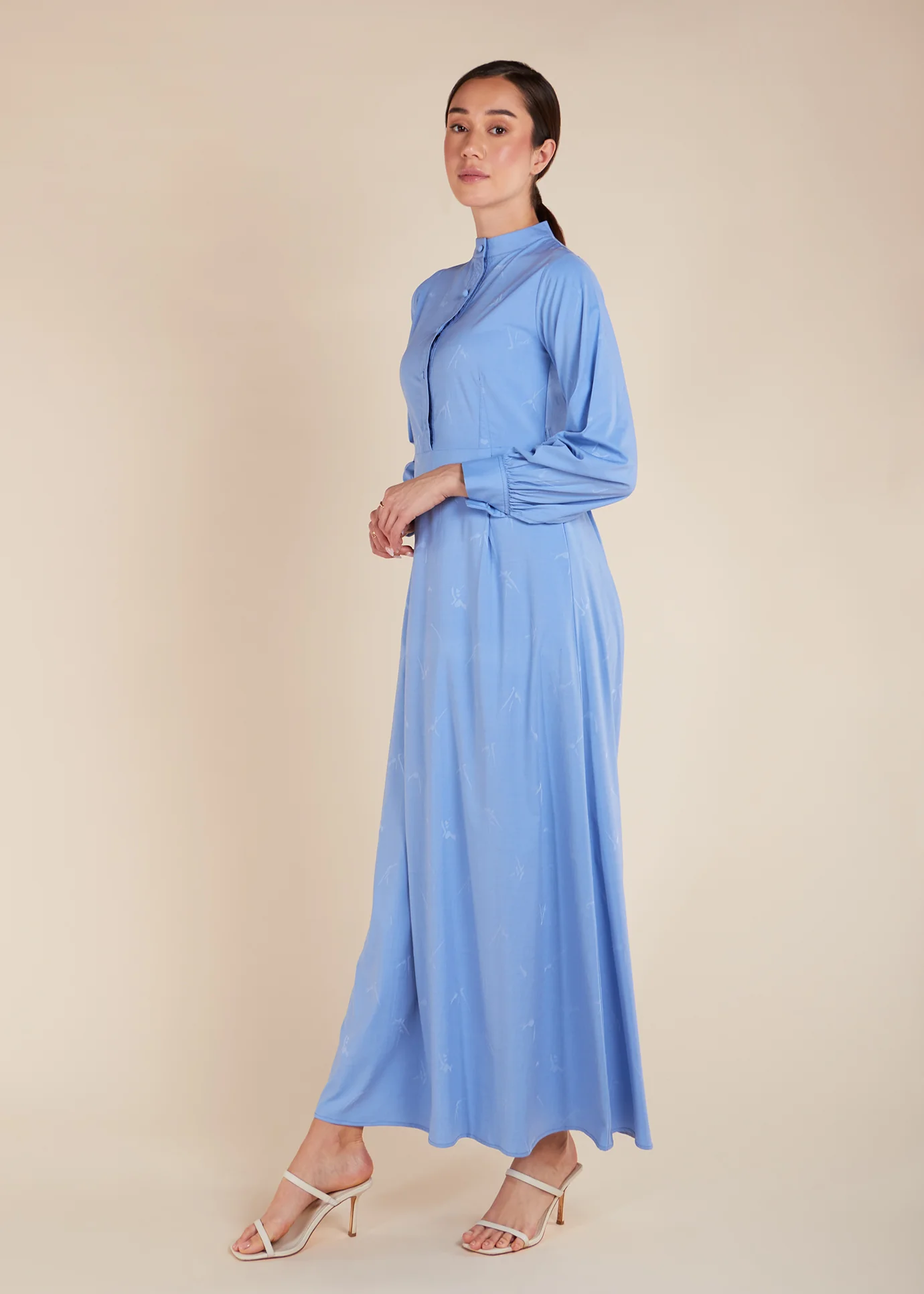 Mandarin Neck Maxi Blue - Final Sale - Image 3