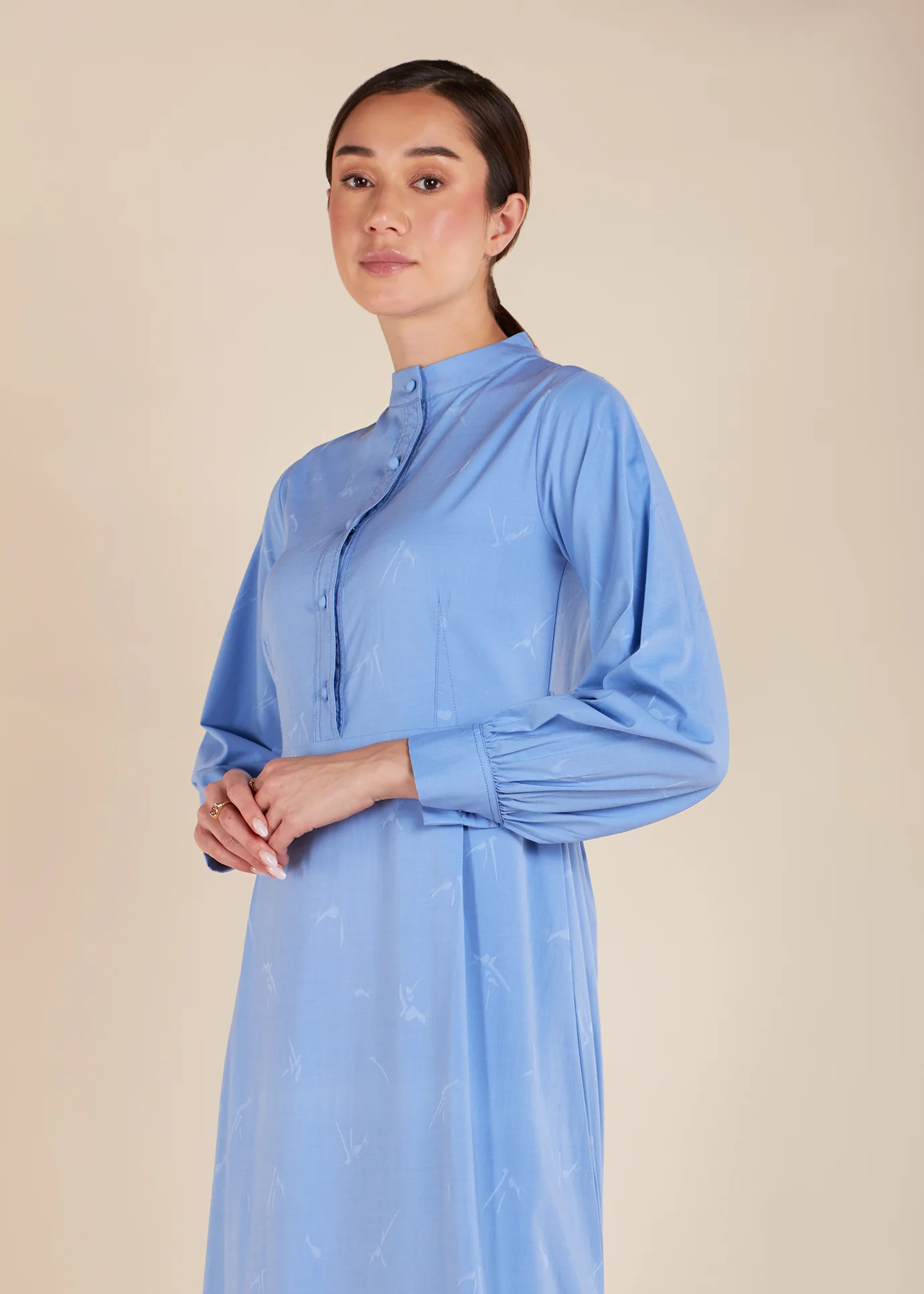 Mandarin Neck Maxi Blue - Final Sale - Image 5