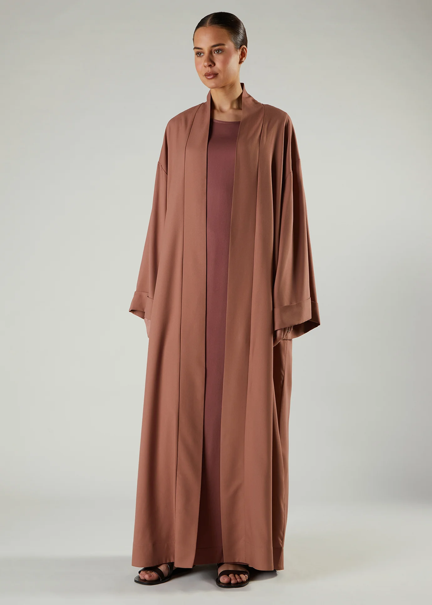 Mocha Open Abaya - Image 3