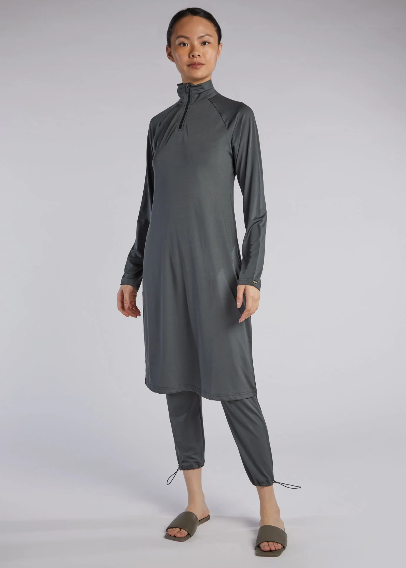 Modest Swimwear Top Long - Olive - Image 3