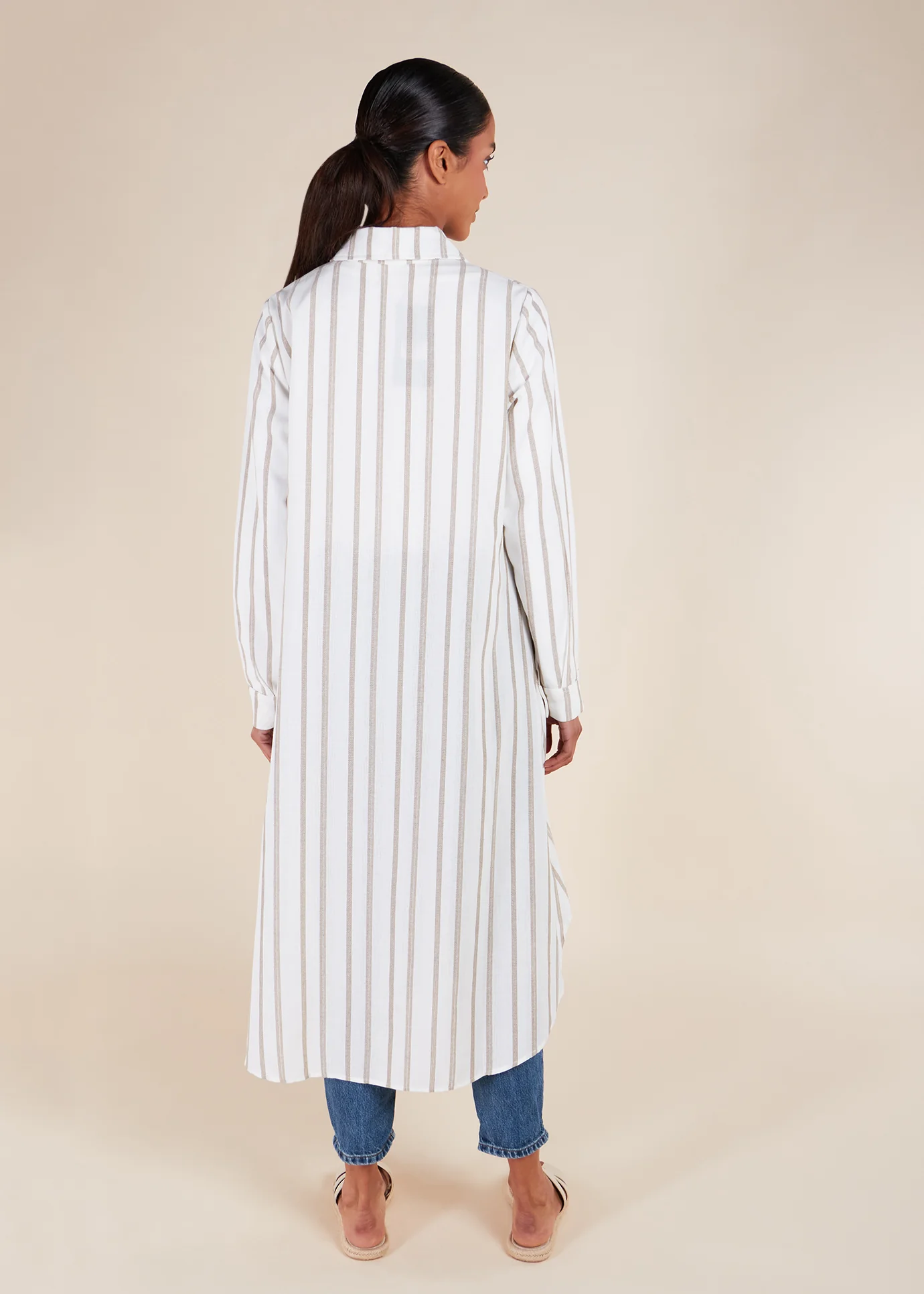 Muji Shirt Dress Cream - Image 4