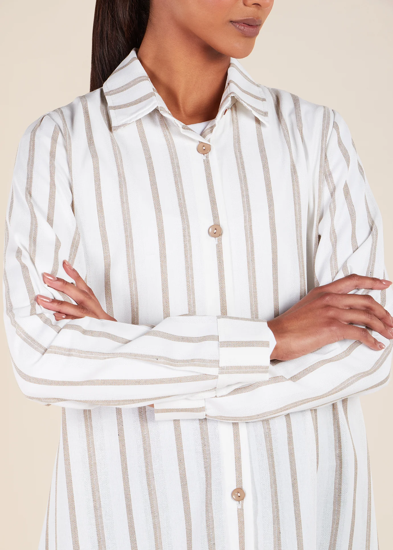 Muji Shirt Dress Cream - Image 6