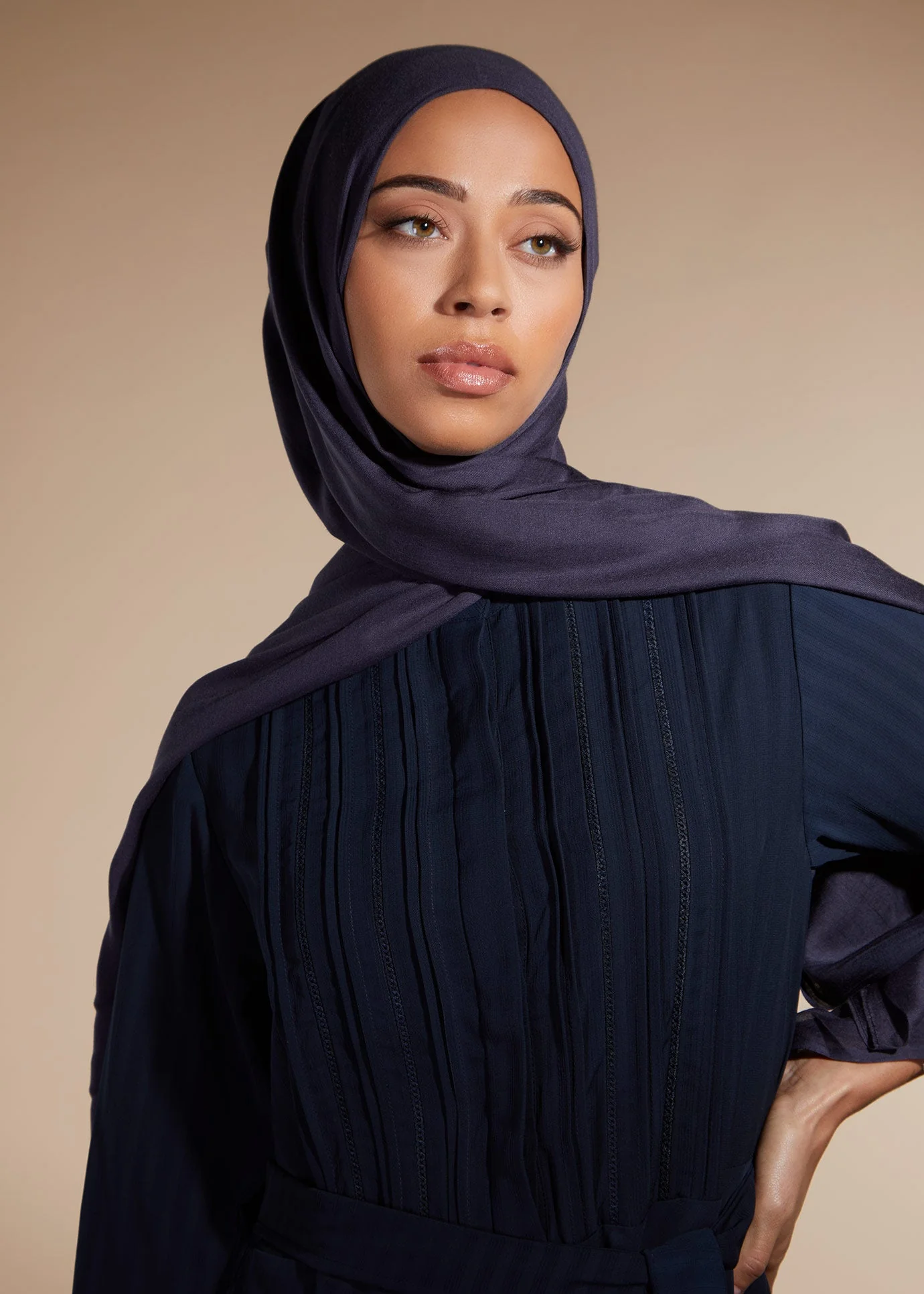 Premium Navy Modal Hijab - Image 4