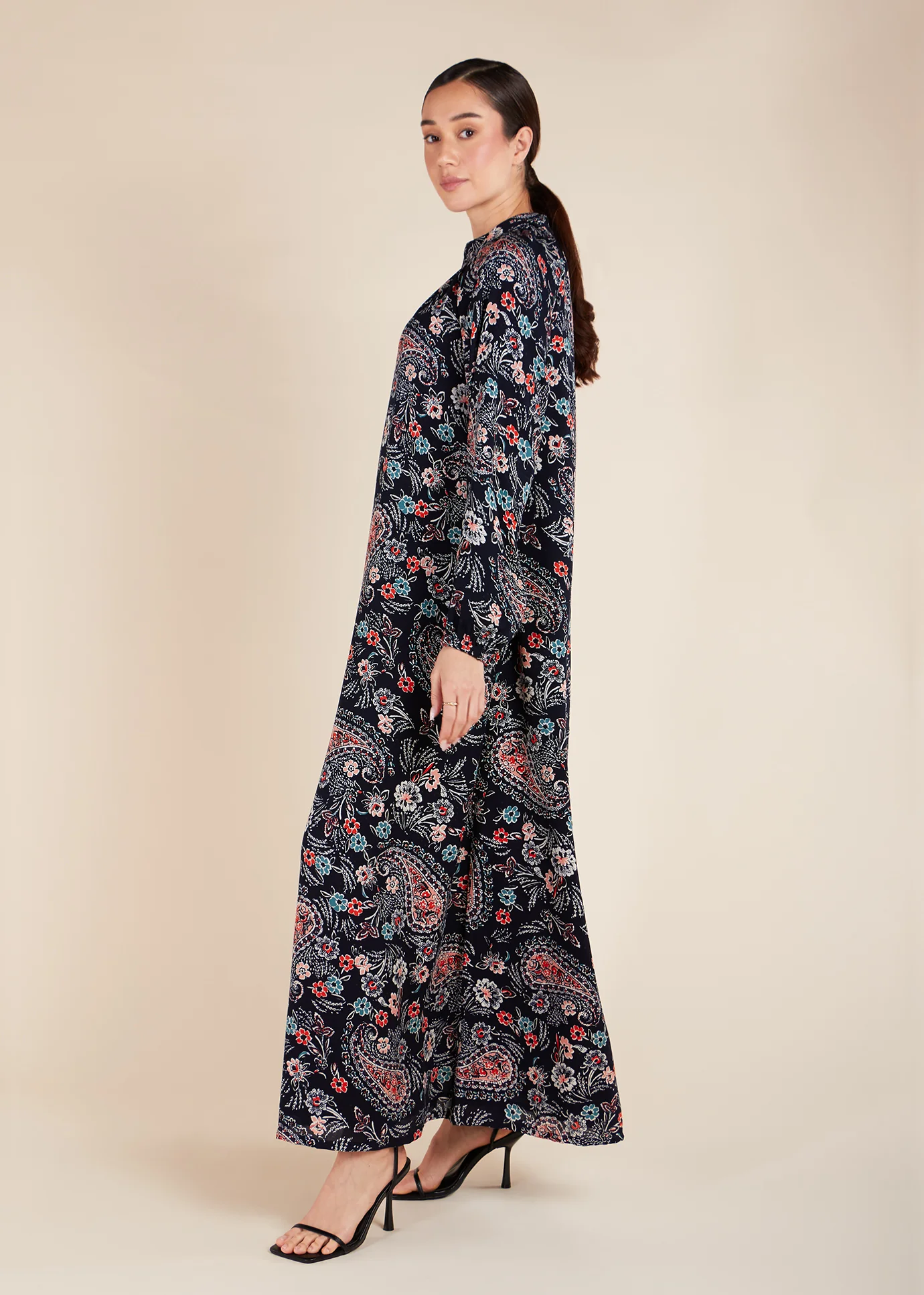 Navy Paisley Maxi Dress - Image 3