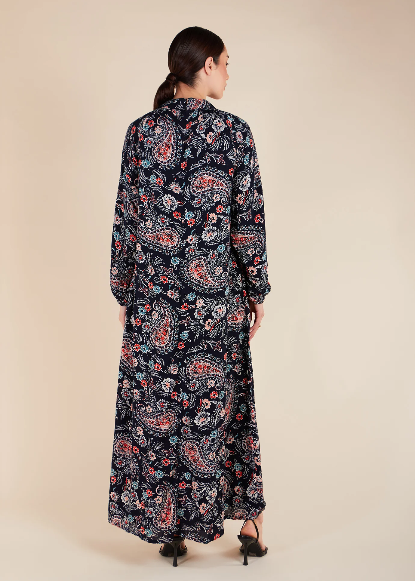 Navy Paisley Maxi Dress - Image 4