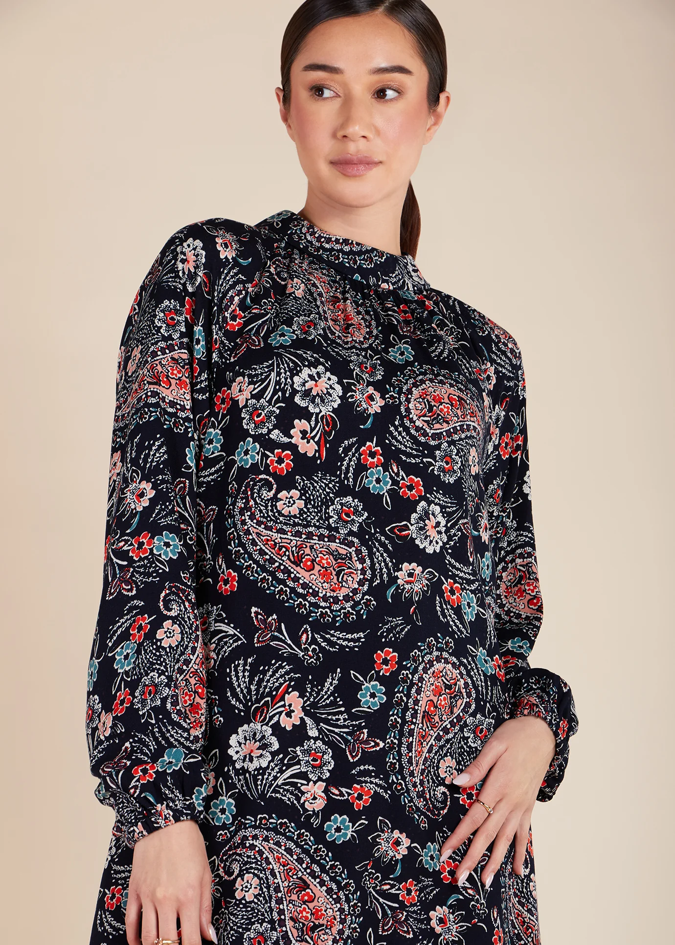 Navy Paisley Maxi Dress - Image 5
