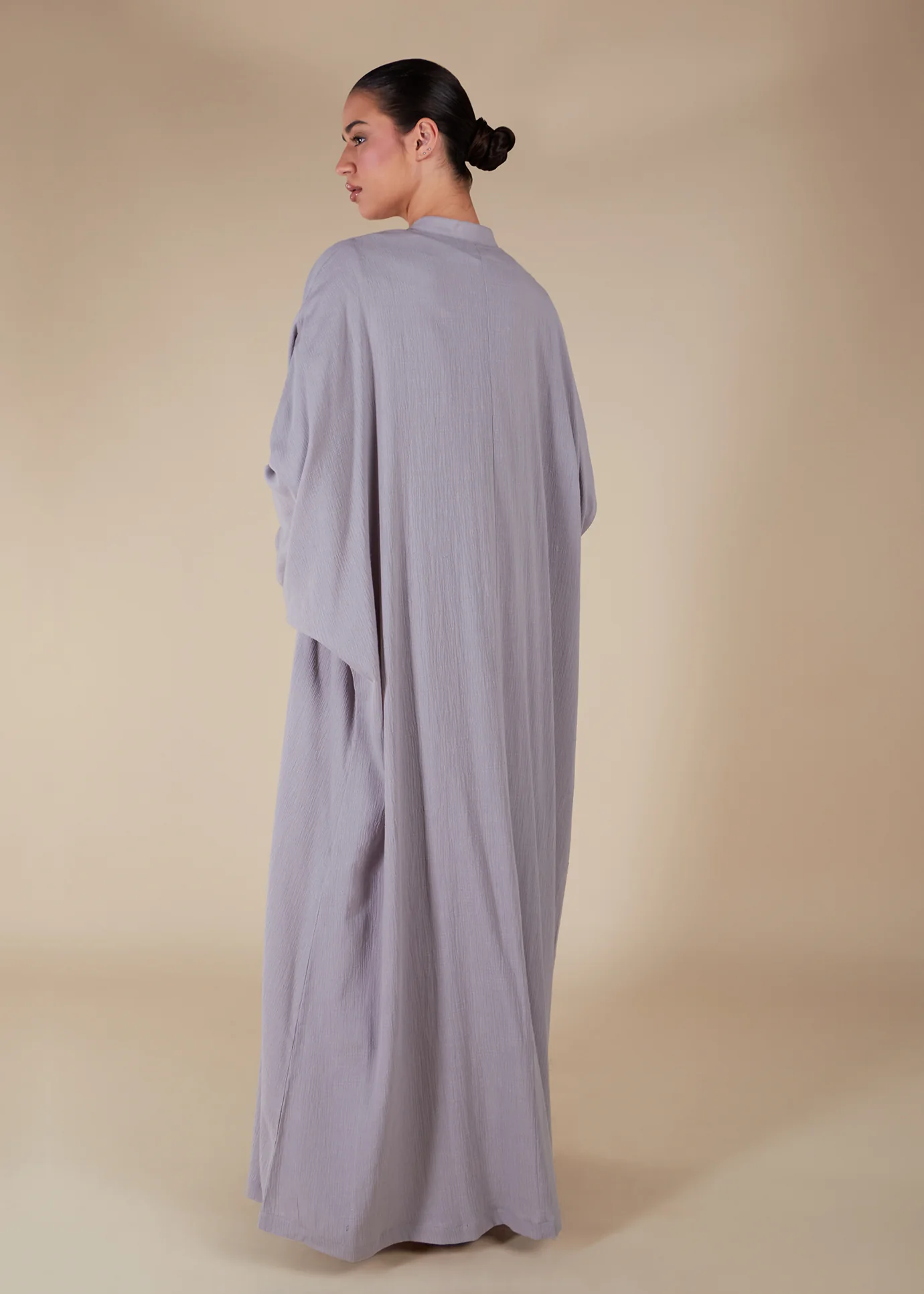 Open Abaya Light Grey - Image 3