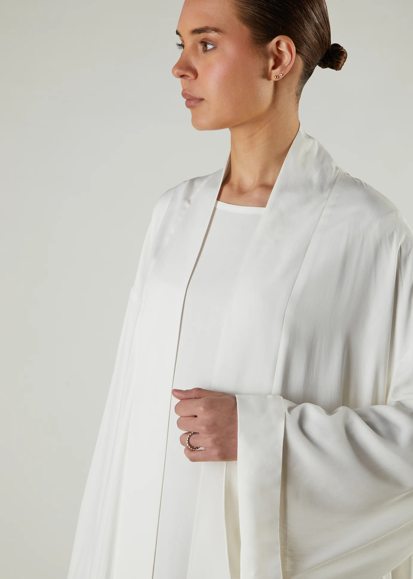 Open Abaya Milky White - Image 4
