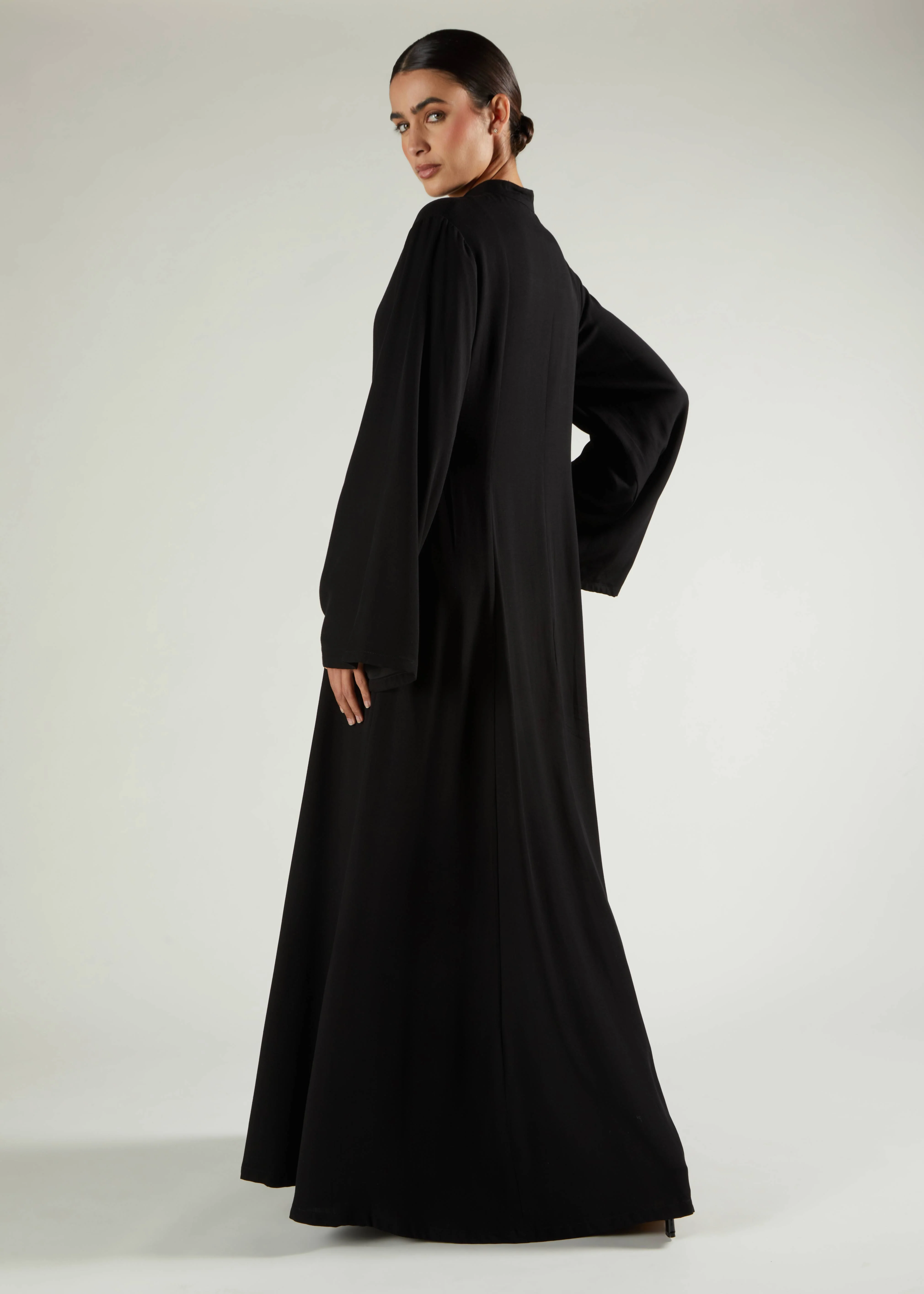 Panelled Abaya Black - Image 3
