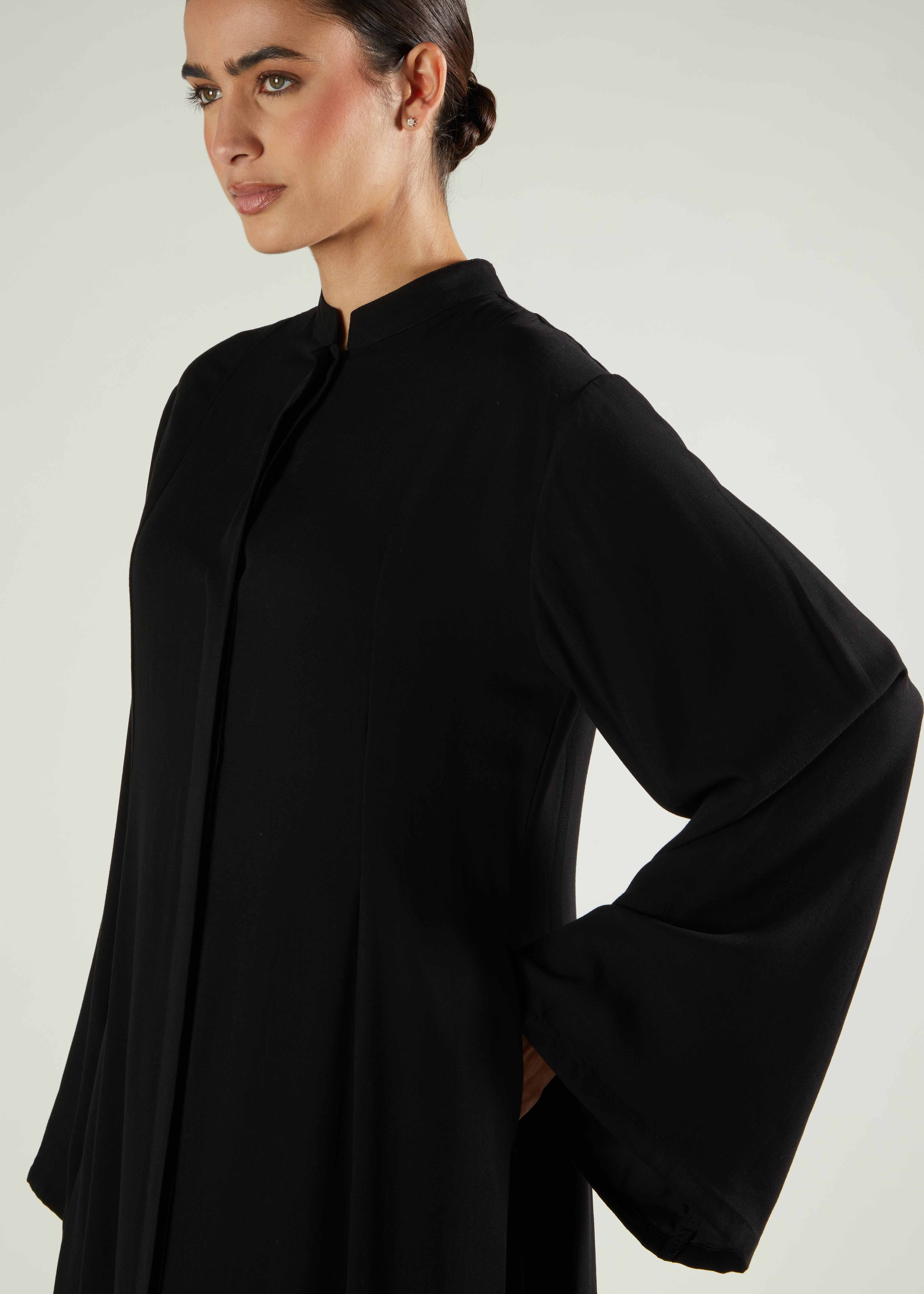 Panelled Abaya Black - Image 5