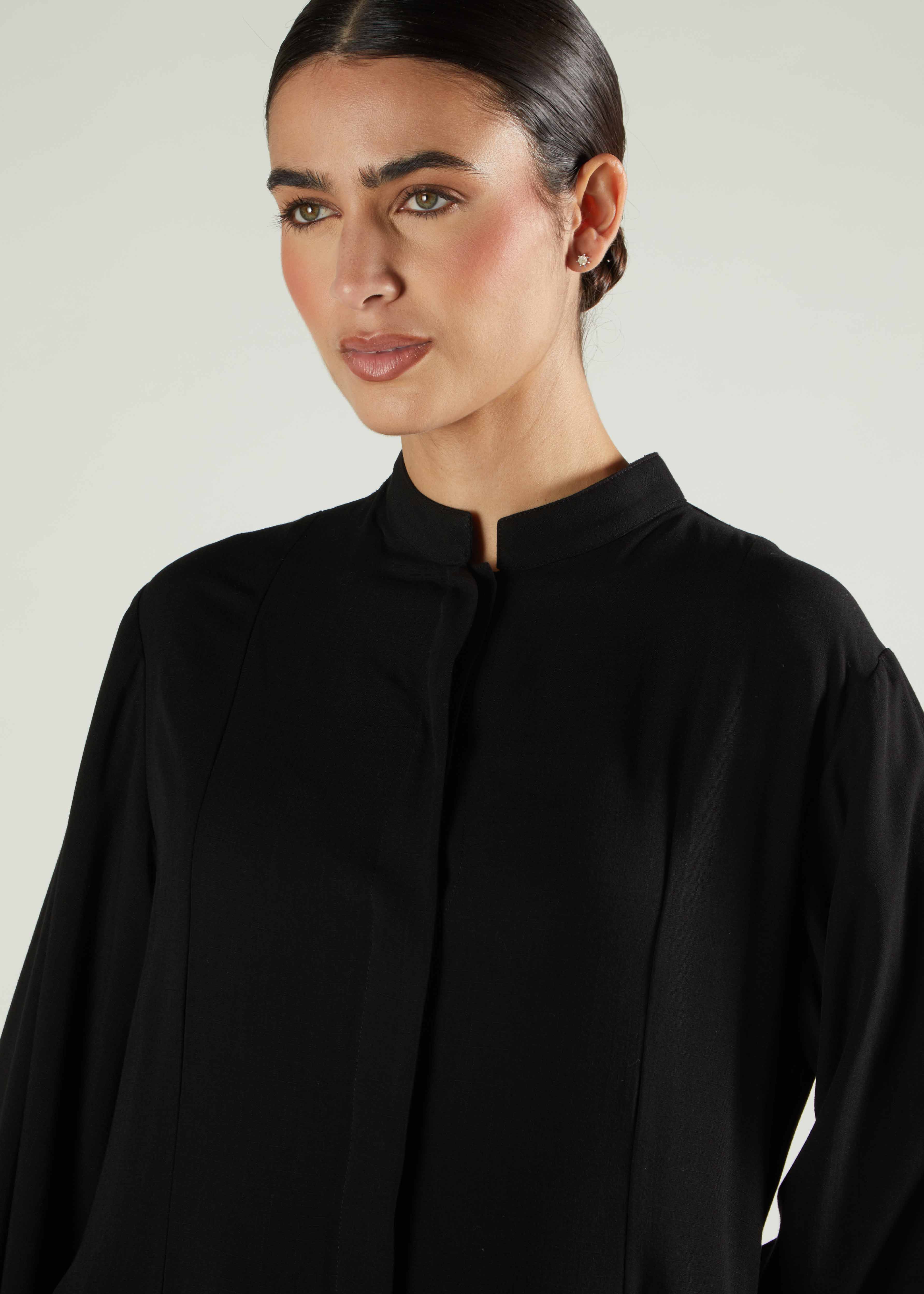 Panelled Abaya Black - Image 6