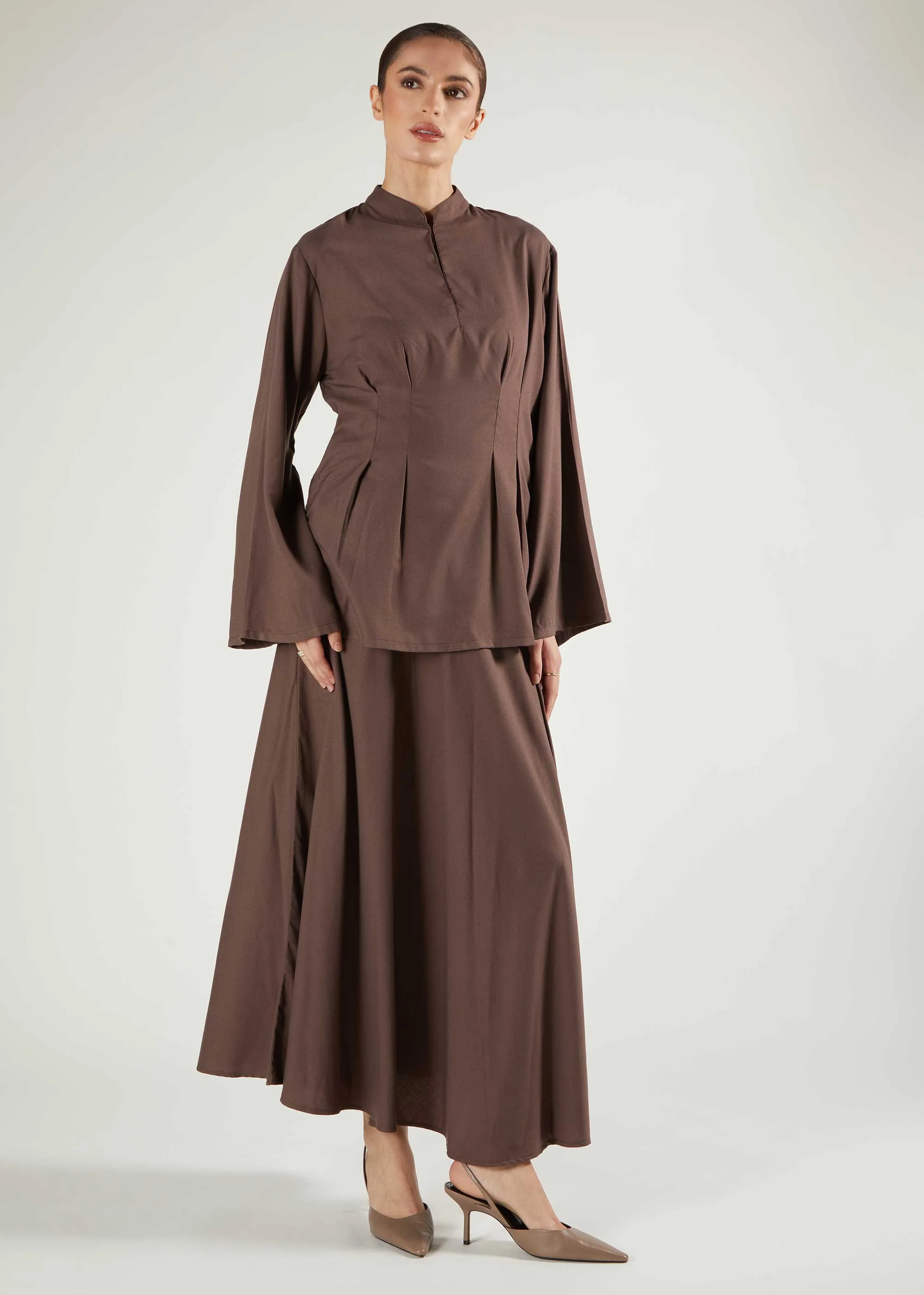 Peplum Top Taupe - Image 2
