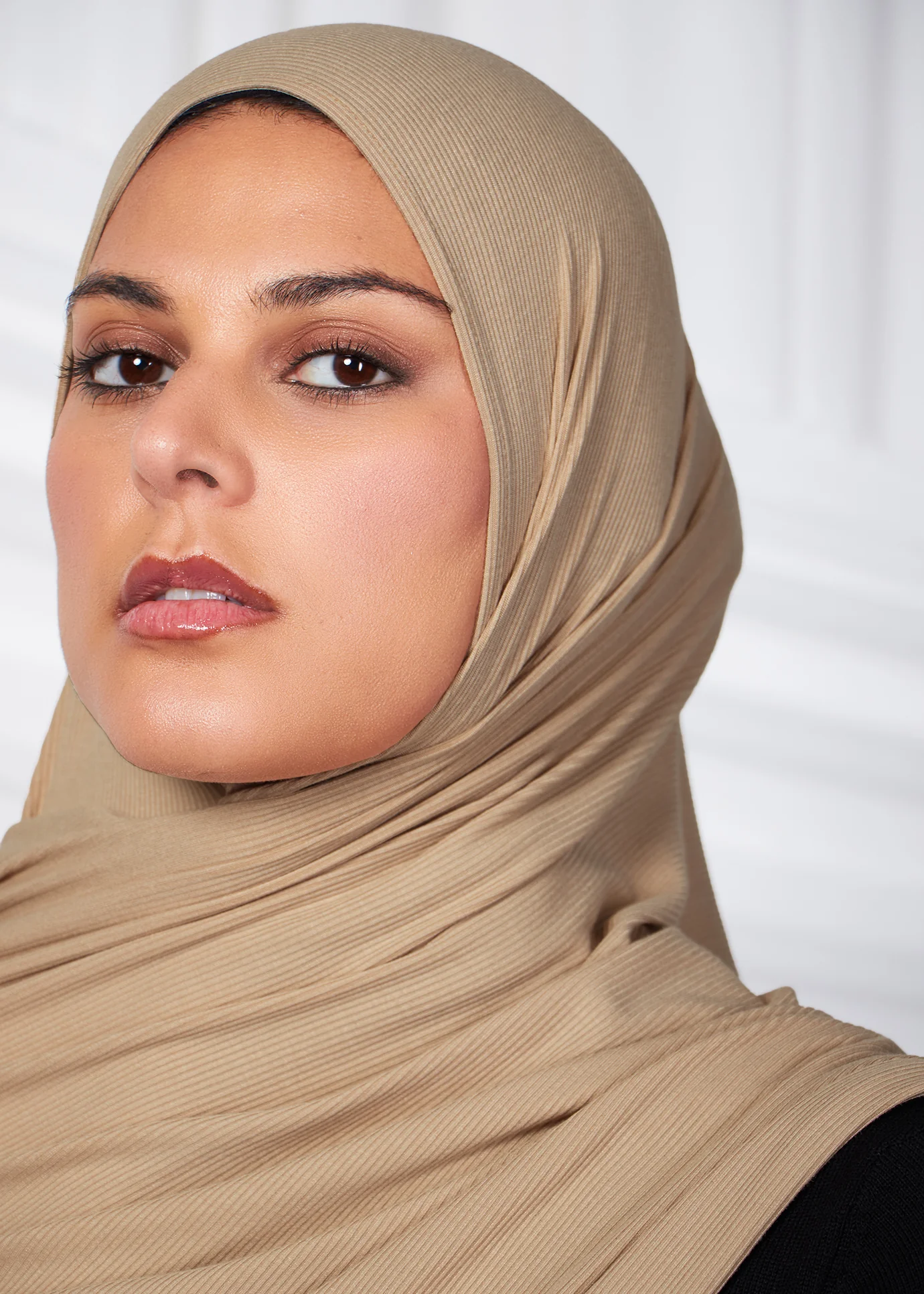 Pewter Ribbed Jersey Hijab - Final Sale - Image 3