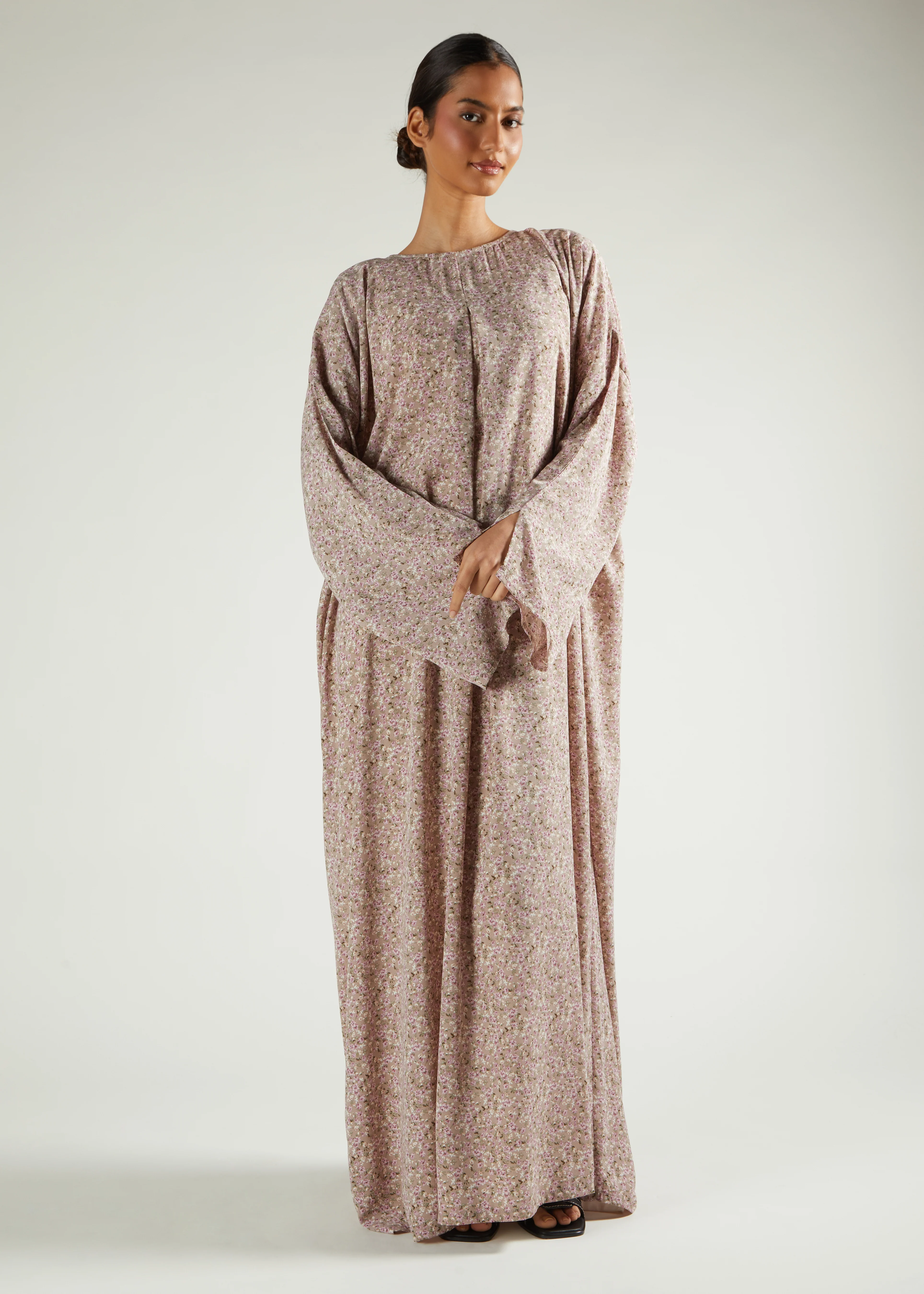 Pink Floral Prayer Abaya & Hijab