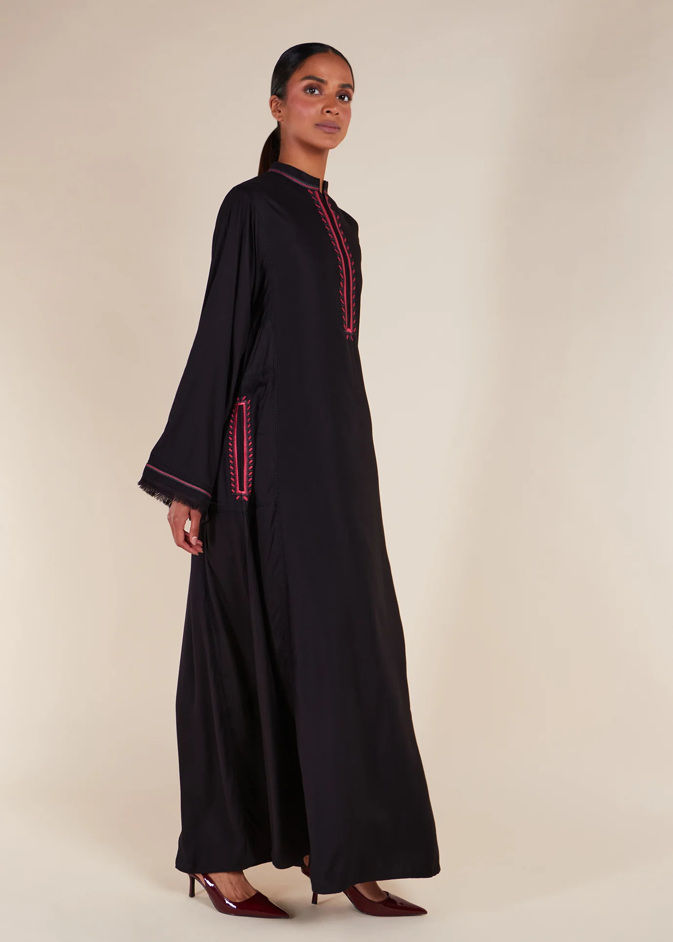 Pink Pop Cross Stitch Abaya - Image 3