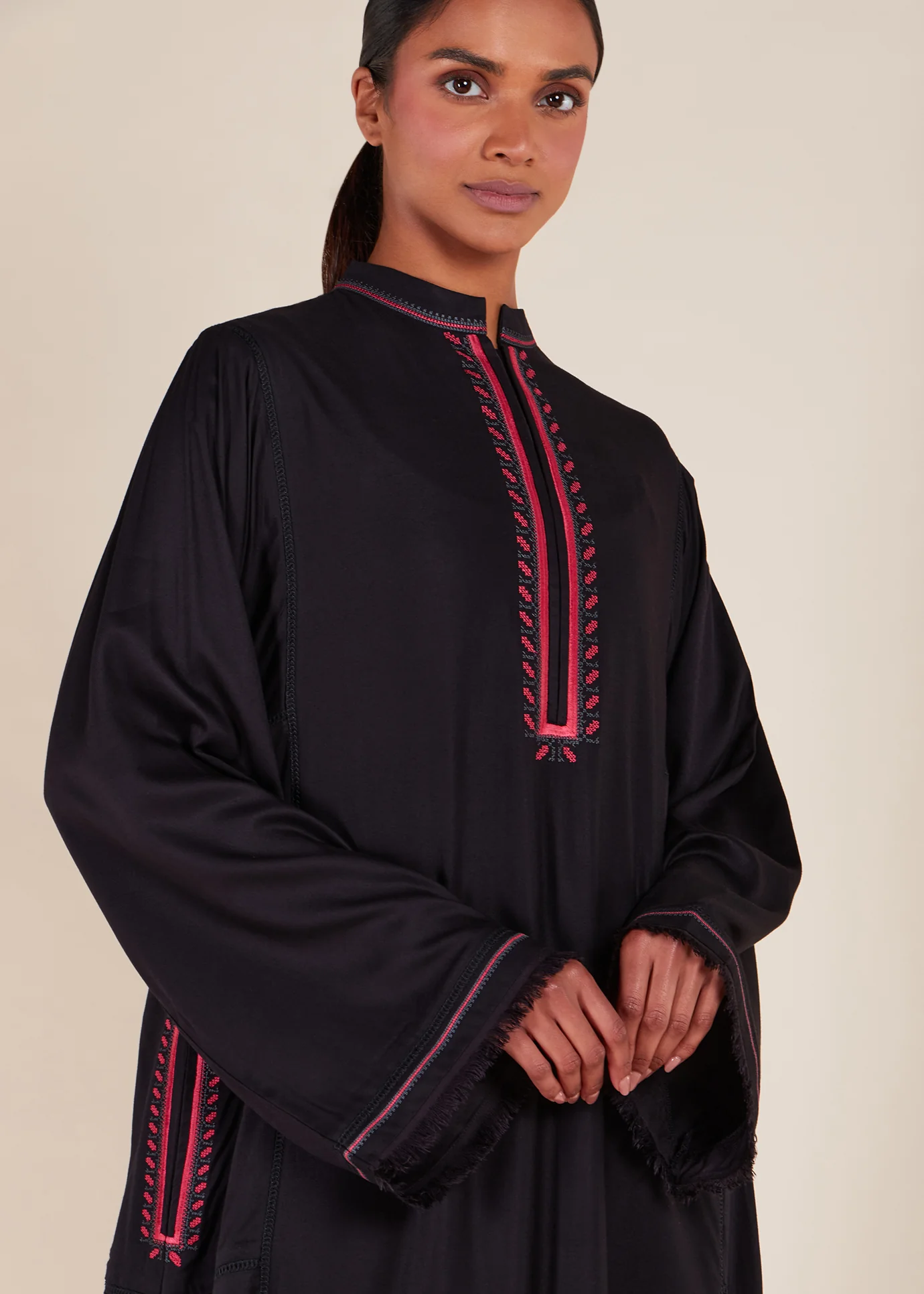 Pink Pop Cross Stitch Abaya - Image 4