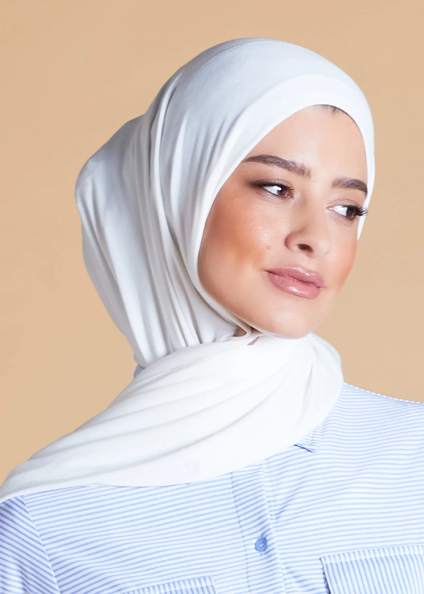 Premium Jersey Hijab White - Image 4