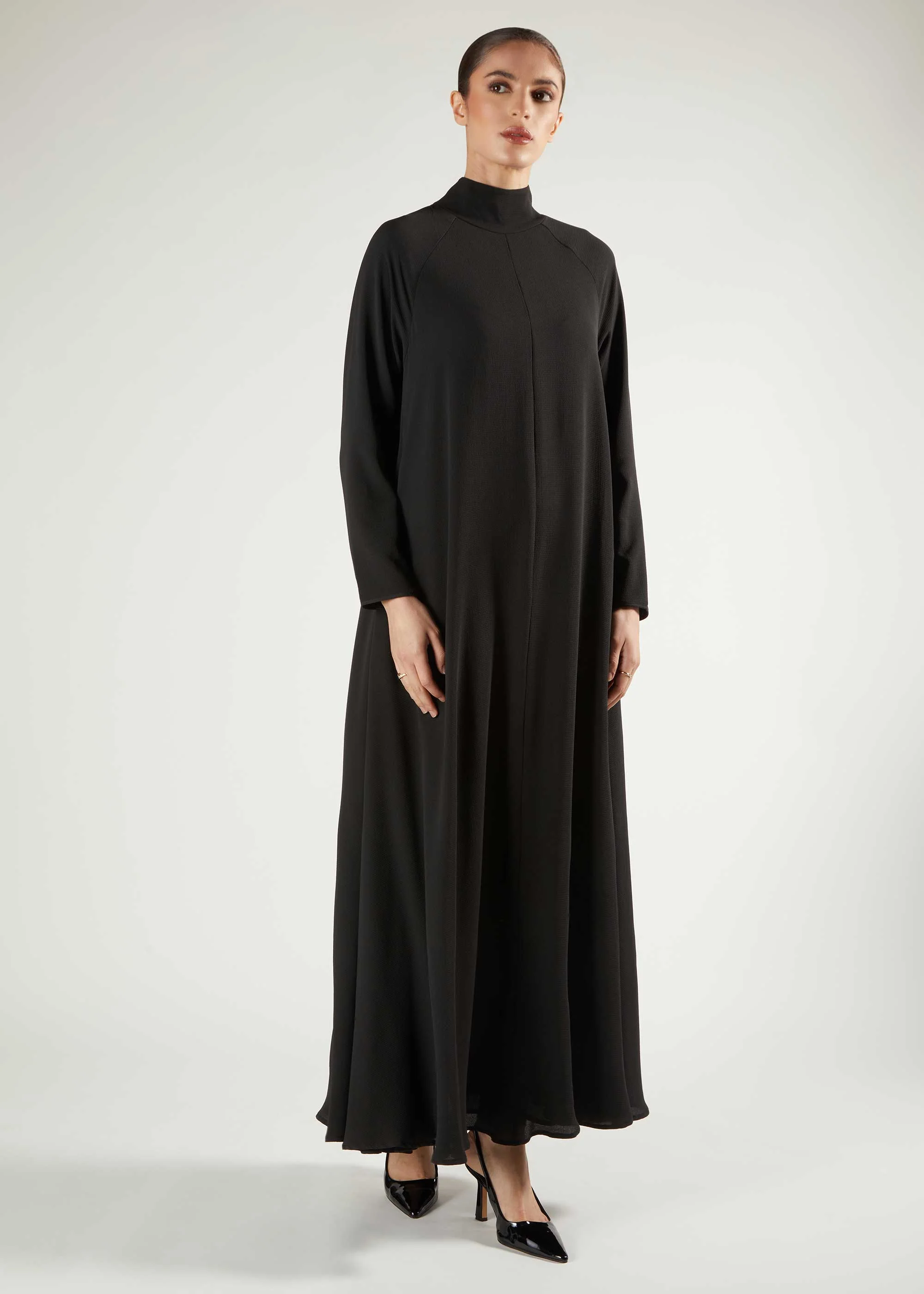 Raglan Sleeve Abaya Black - Image 2