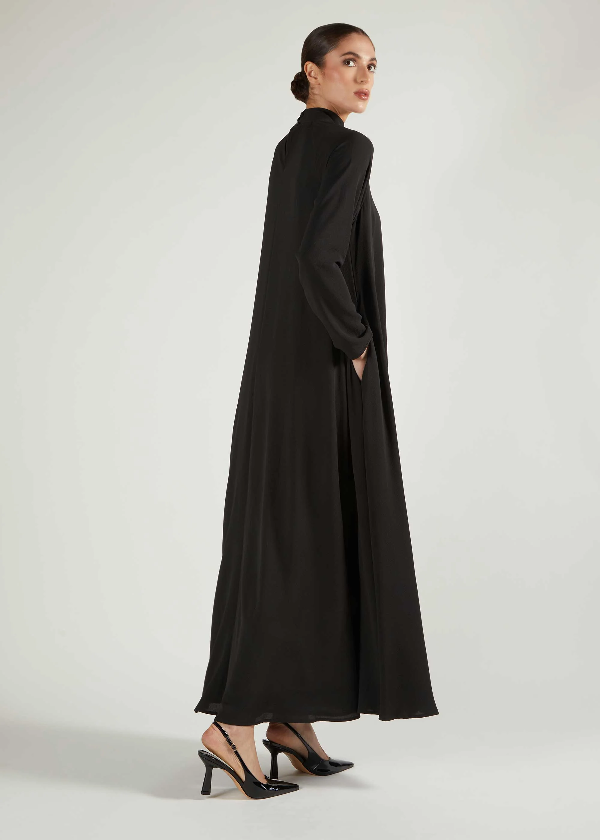 Raglan Sleeve Abaya Black - Image 3