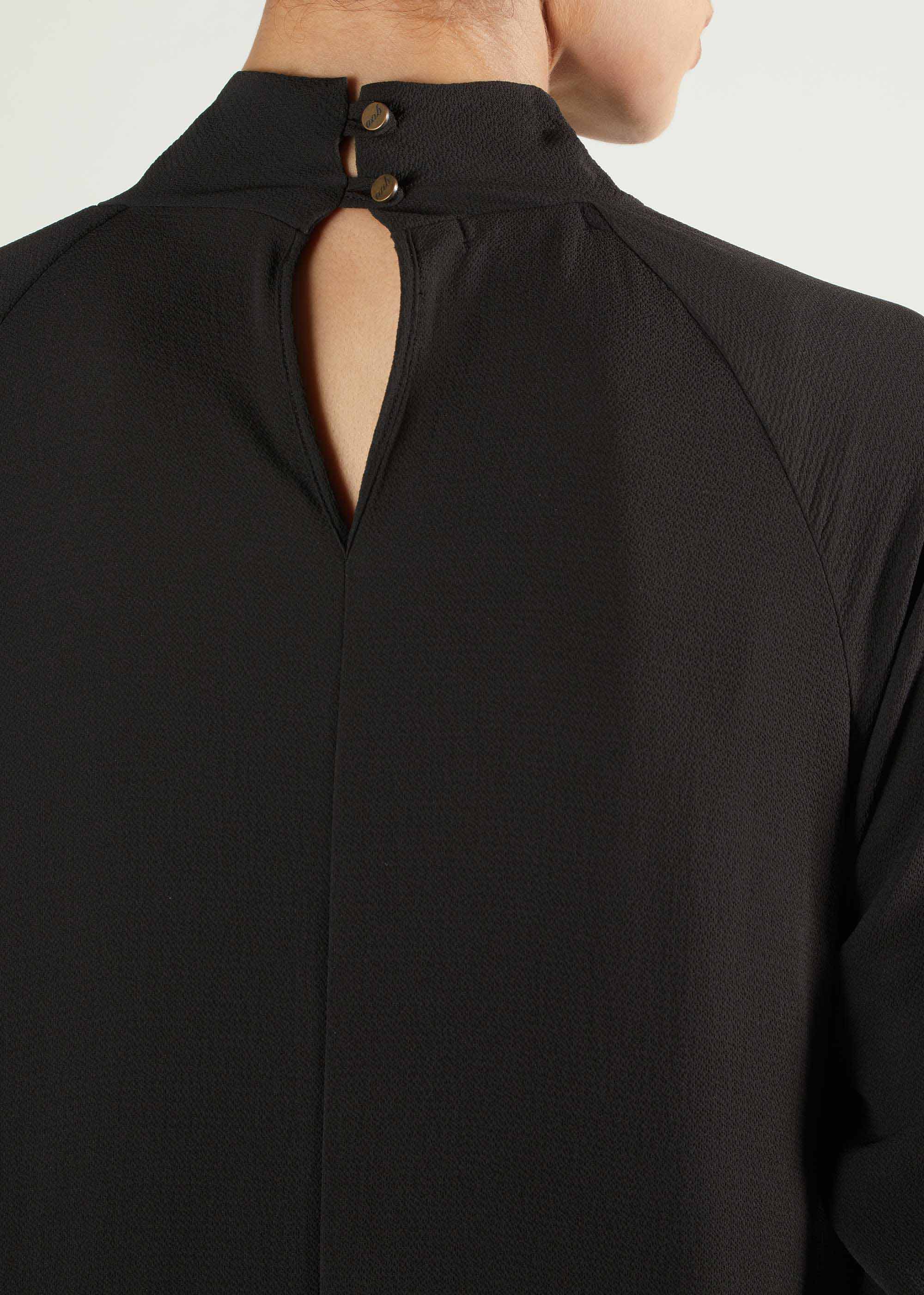 Raglan Sleeve Abaya Black - Image 4