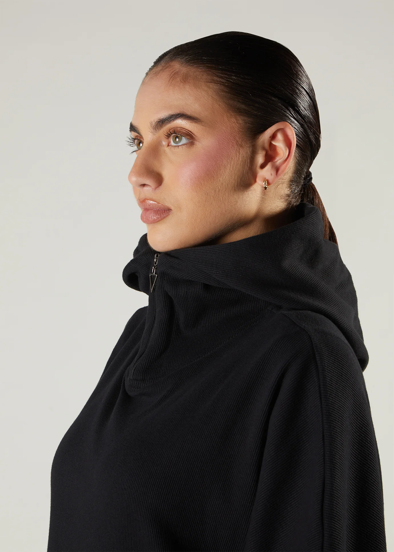 Rib Hoody Black - Image 3