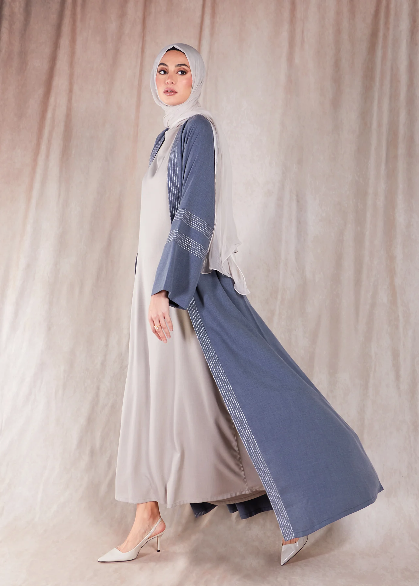 Sashiko Open Abaya - Final Sale - Image 2