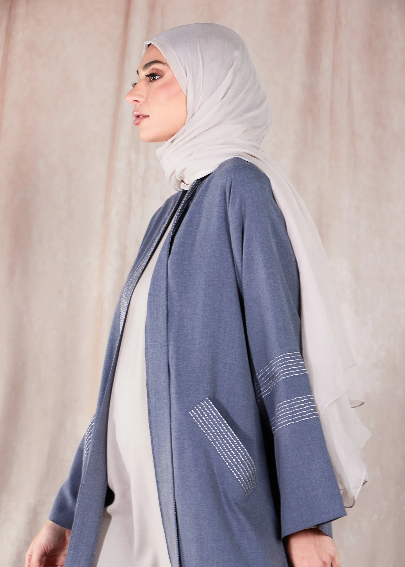 Sashiko Open Abaya - Final Sale - Image 4