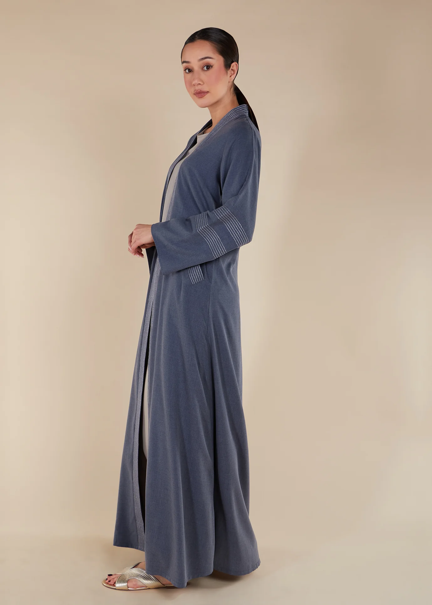 Sashiko Open Abaya - Final Sale - Image 6