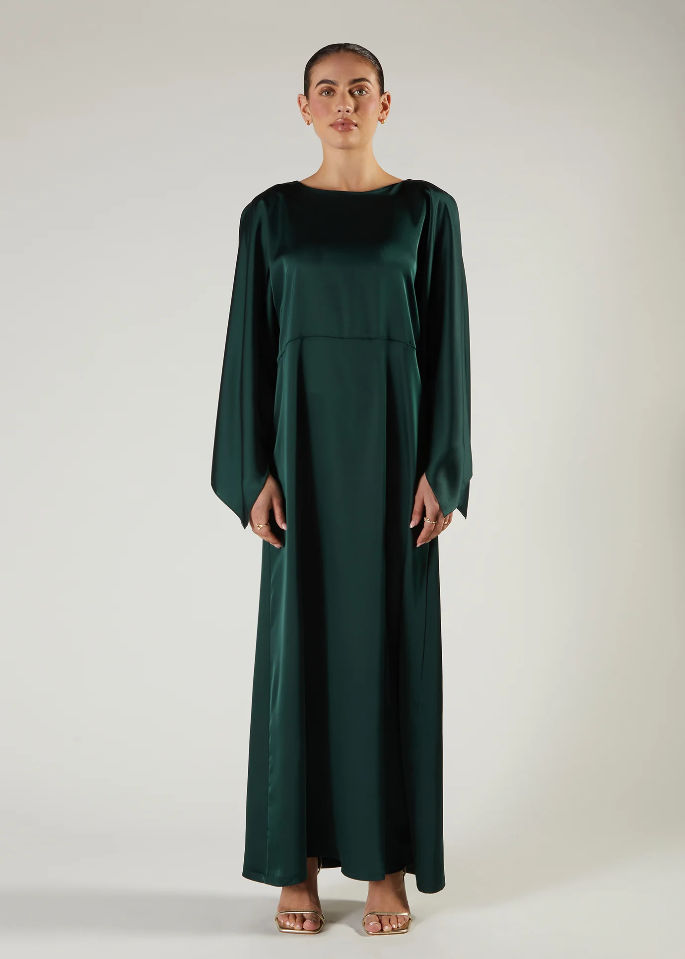 Satin Abaya Green - Image 2