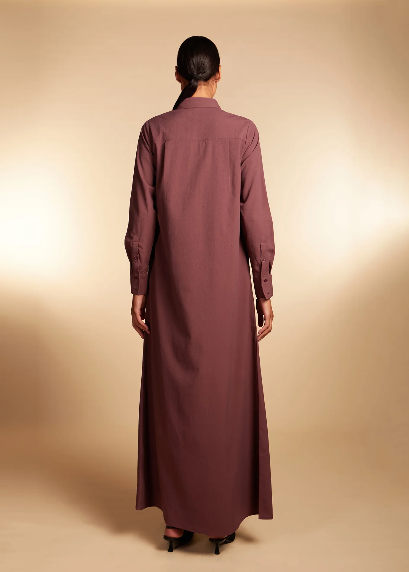 Shirted Abaya Taupe - Image 3