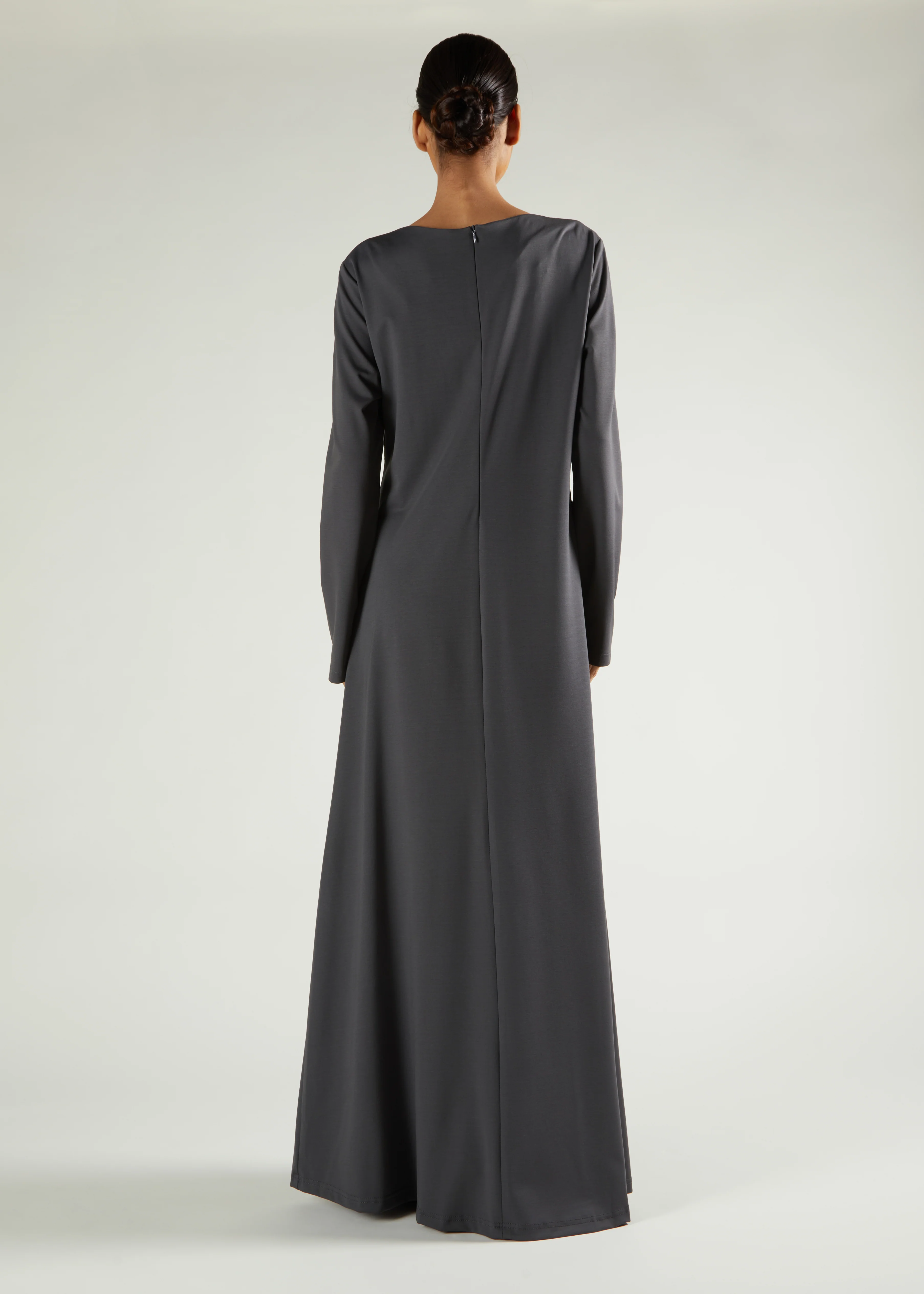 Side Pleat Abaya Charcoal - Image 4
