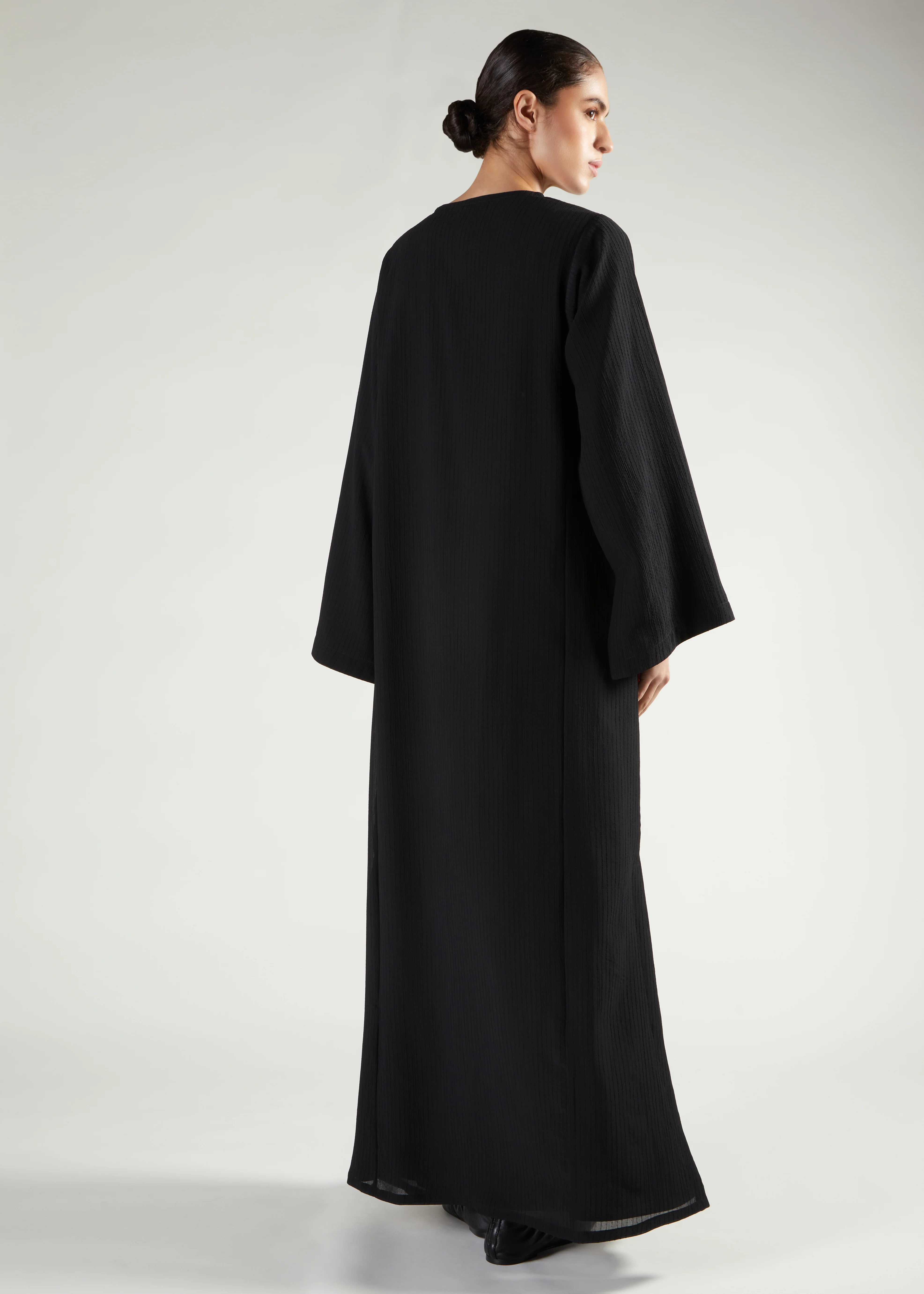 Side Slit Abaya Black - Final Sale - Image 2