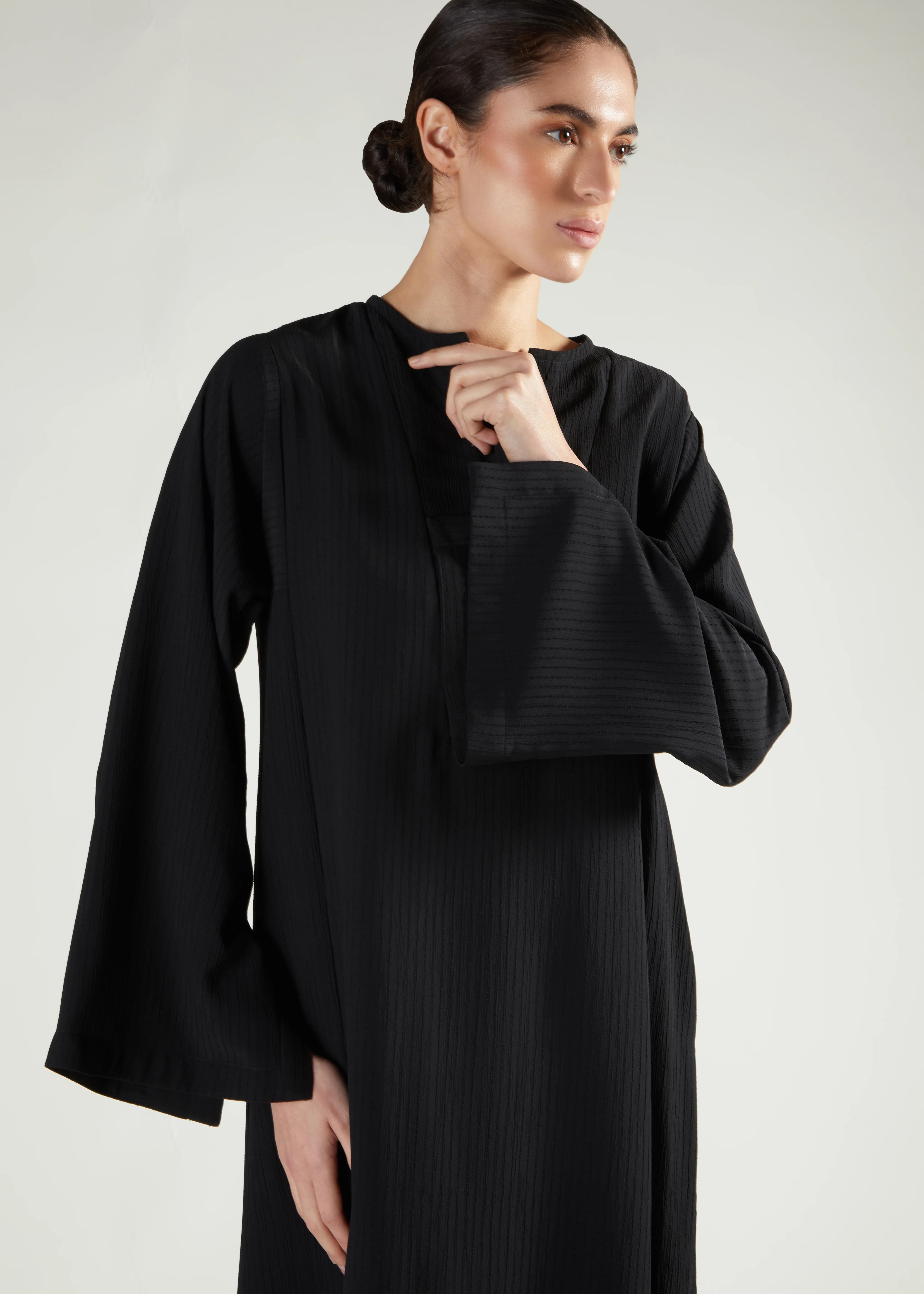 Side Slit Abaya Black - Final Sale - Image 3