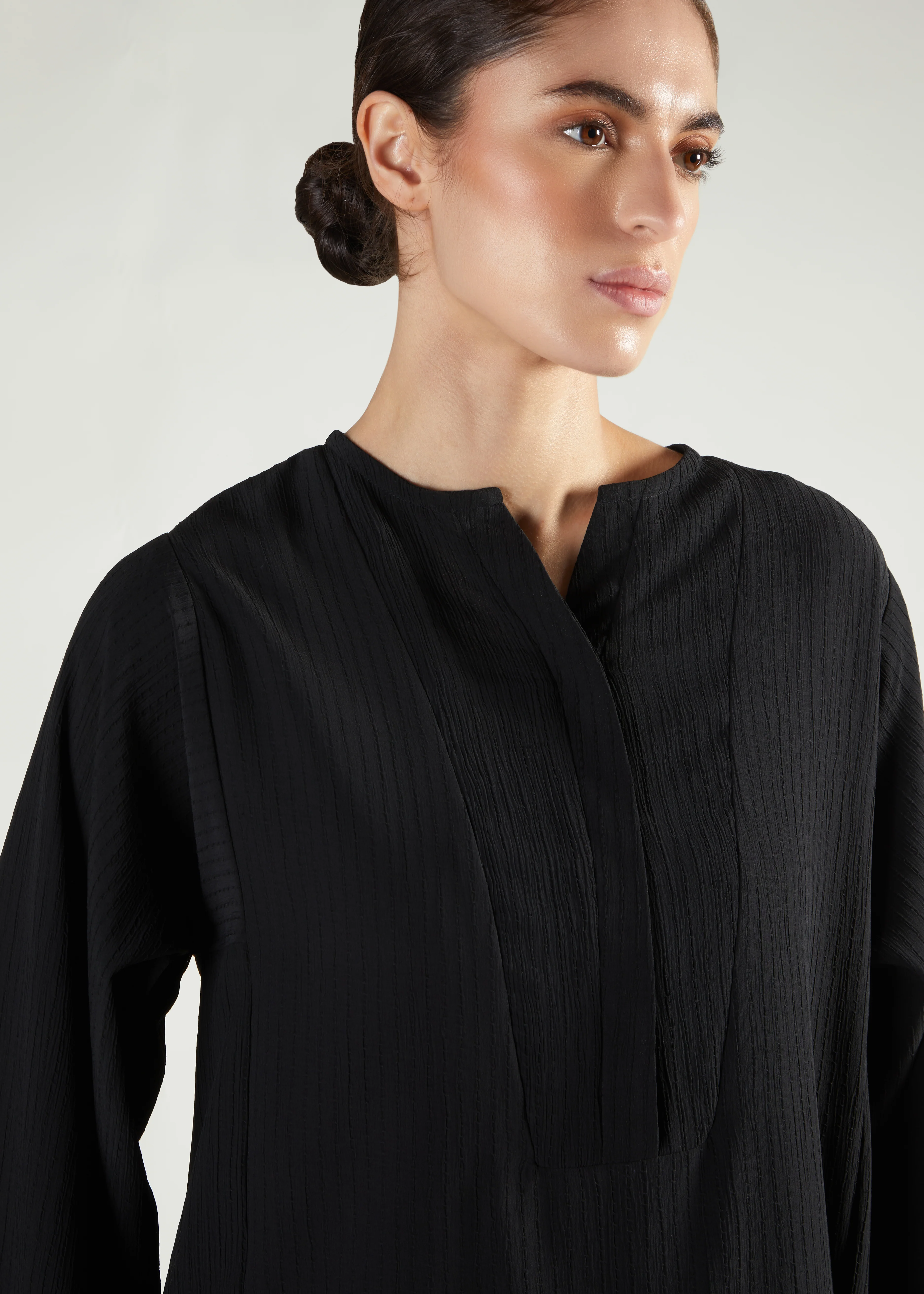 Side Slit Abaya Black - Final Sale - Image 4