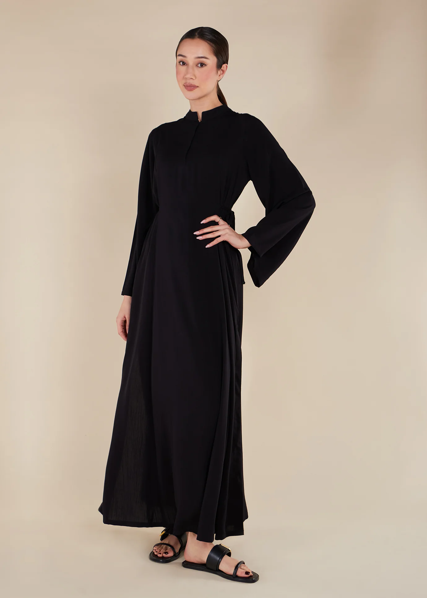 Side Tie Maxi Black - Image 3