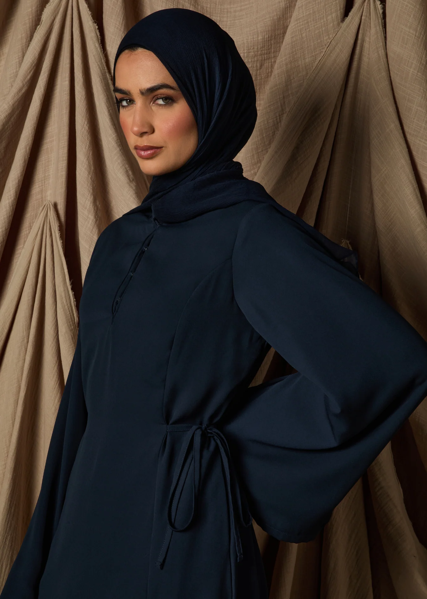 Side Tie Maxi Navy - Image 3