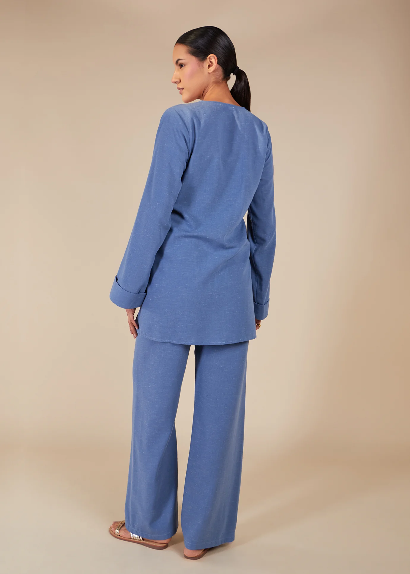 Side Wrap Co-Ord Blue - Image 3