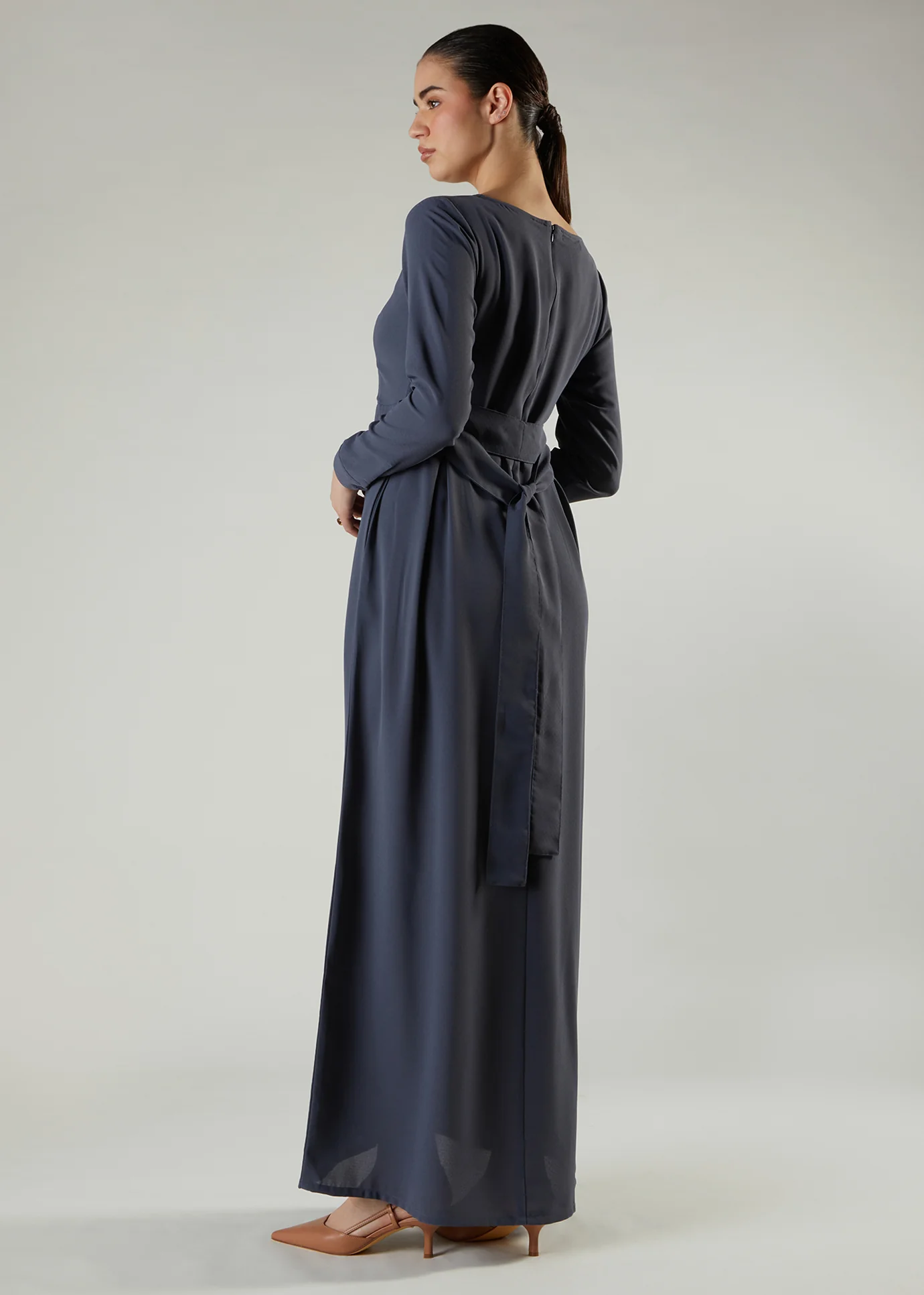 Skirt Pleat Abaya Blue - Image 2