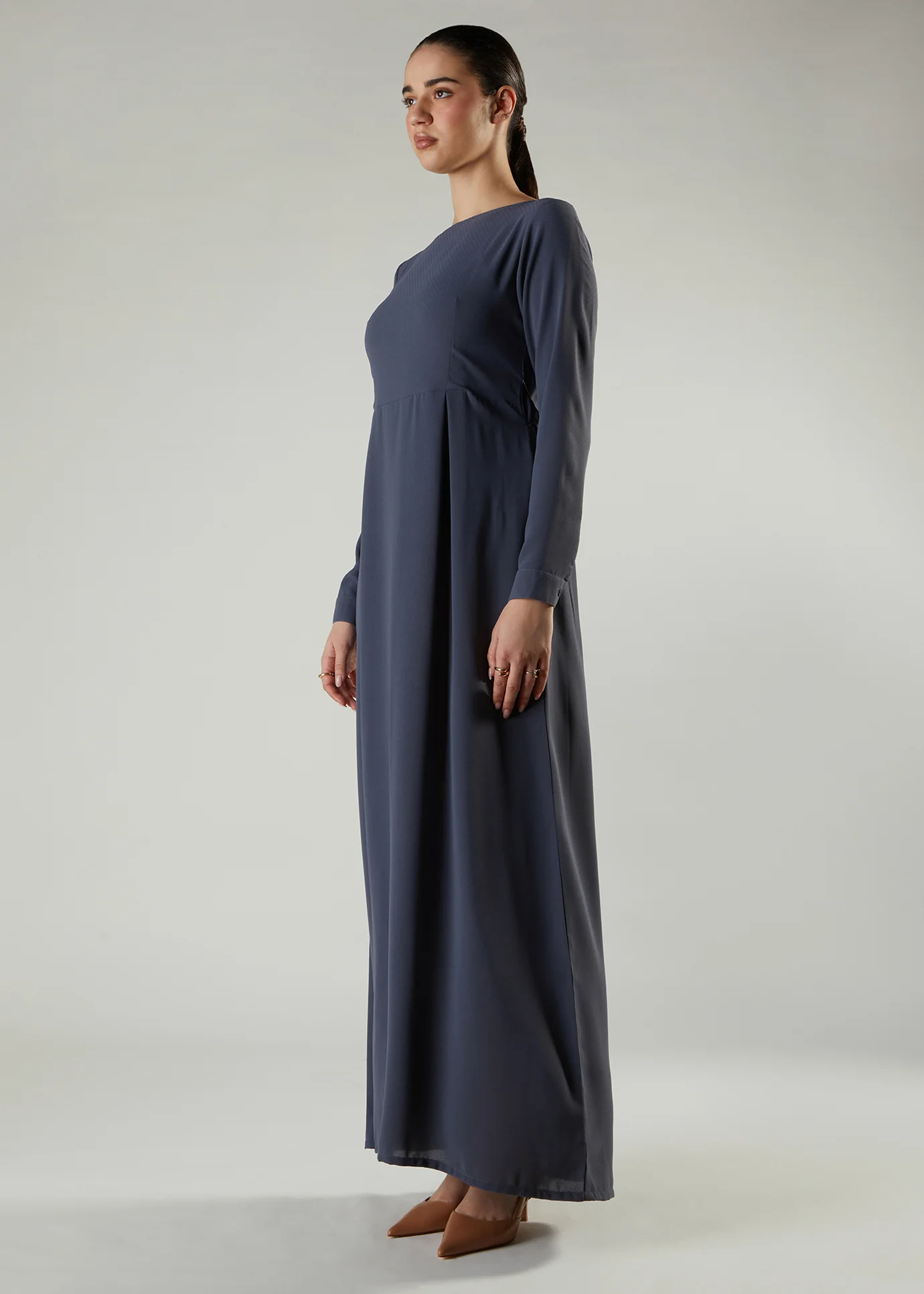 Skirt Pleat Abaya Blue - Image 3
