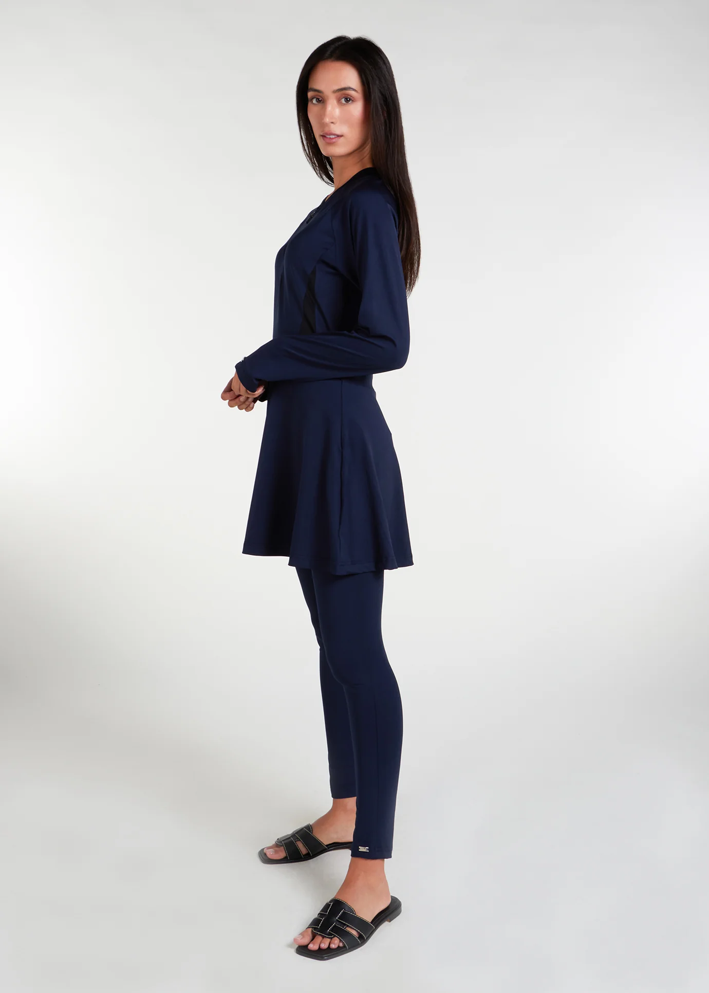 Skirted Swim Top Navy - Image 2