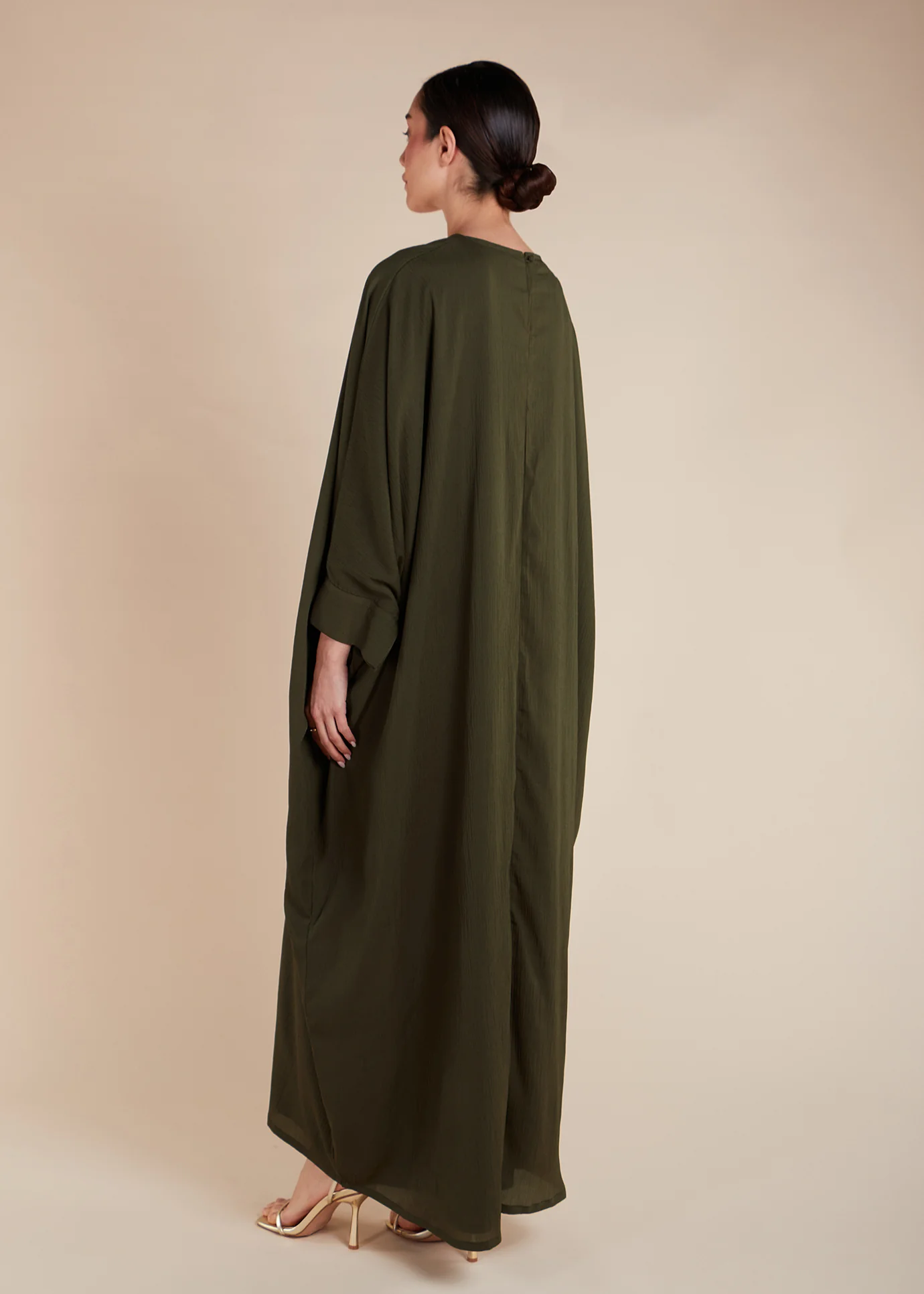 Soft Mesh Kaftan Olive - Image 3