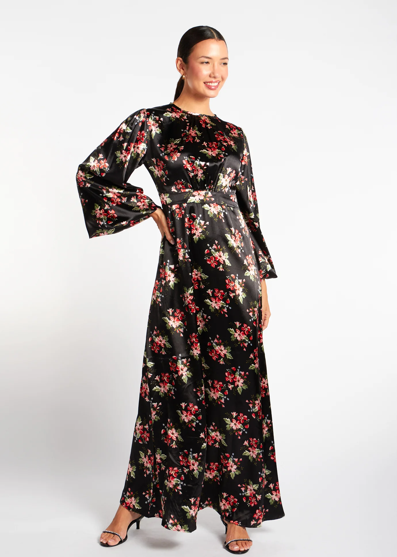 Soft Satin Floral Maxi - Final Sale