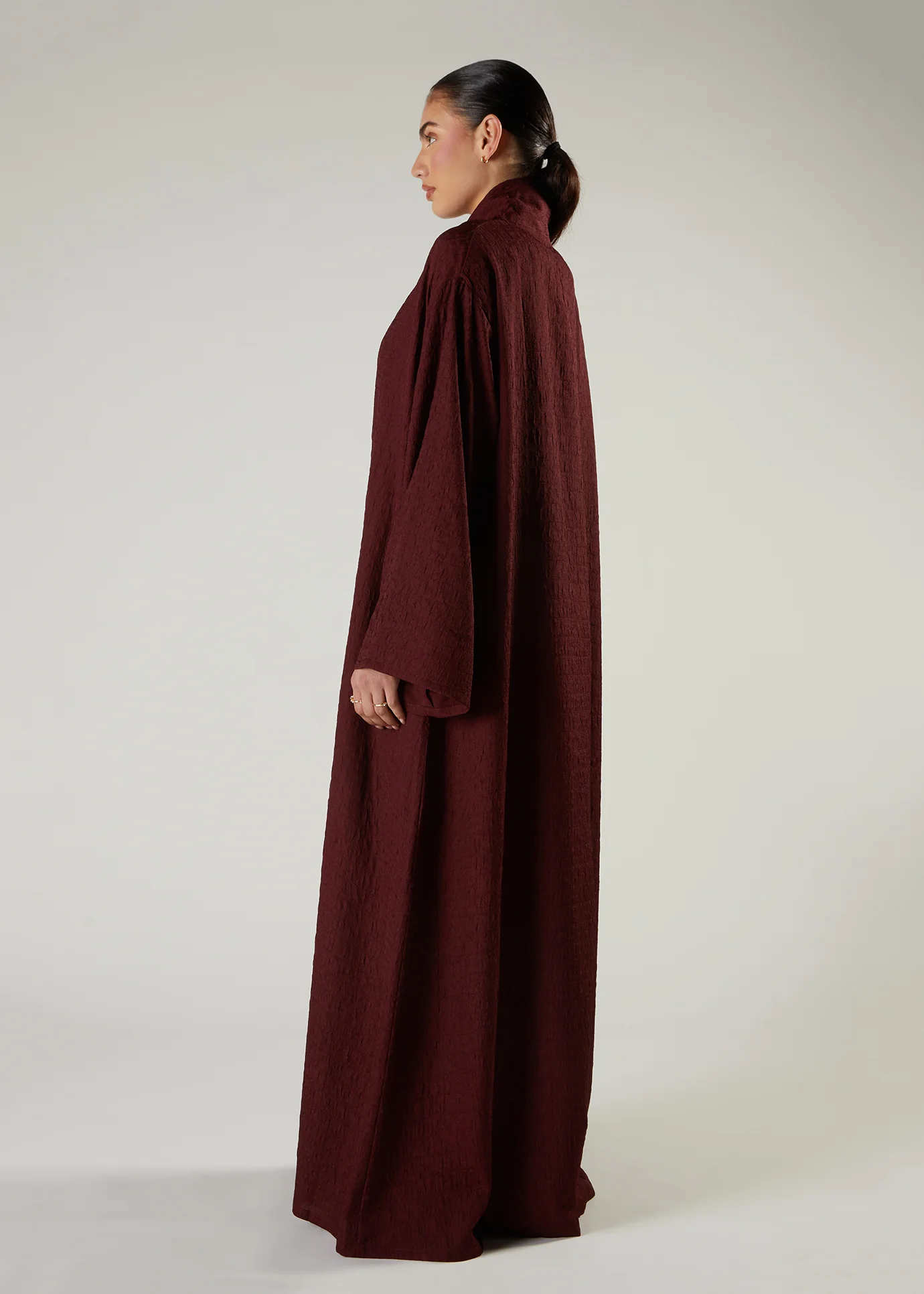 Textured Plum Kimono - Image 4