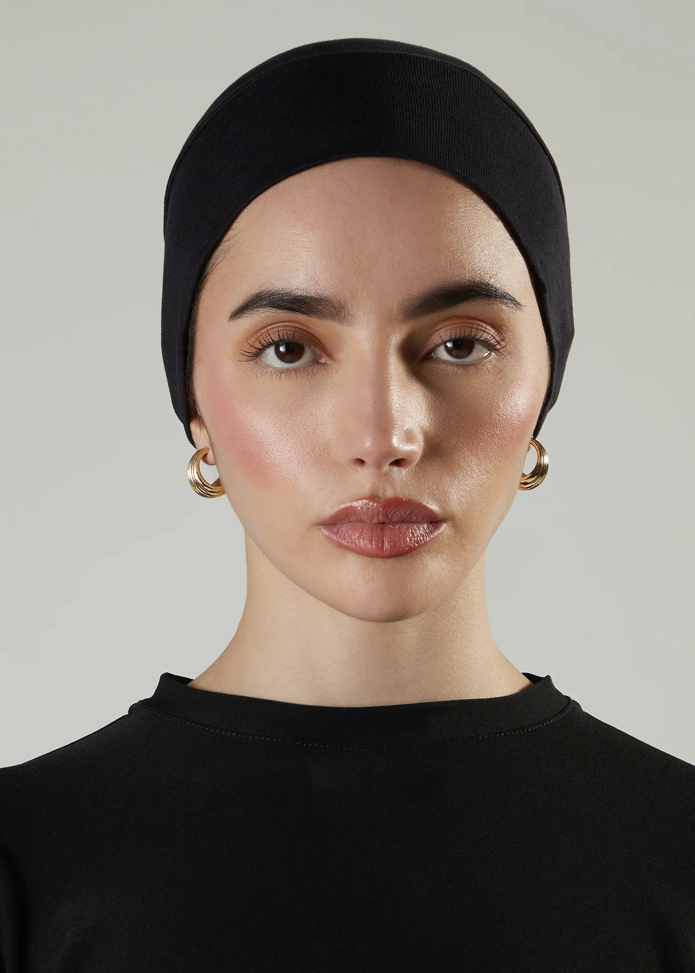 Tie Back Cap Black Hijab Cap - Image 2