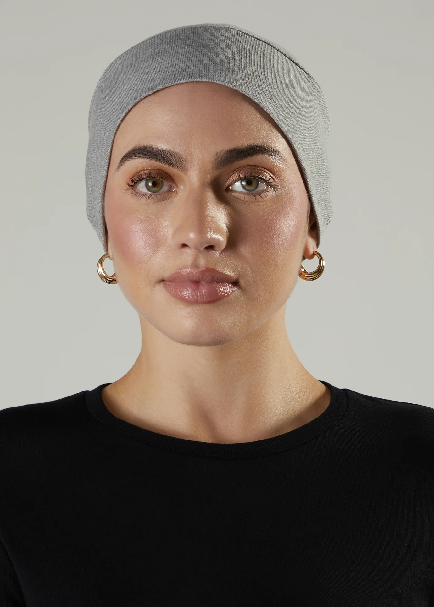 Tie Back Cap Grey Hijab Cap - Image 3