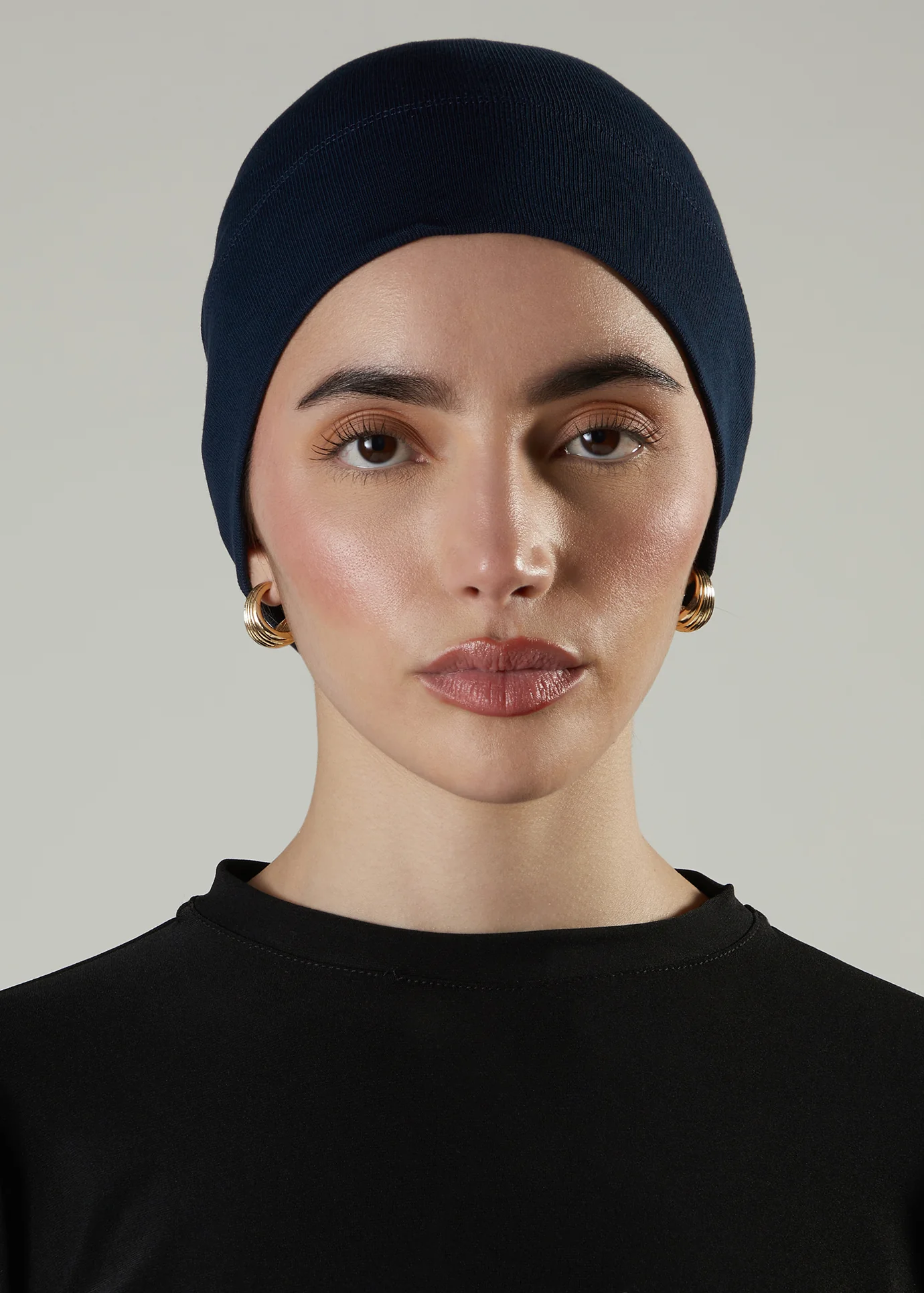 Tube Cap Navy Hijab Cap - Image 2