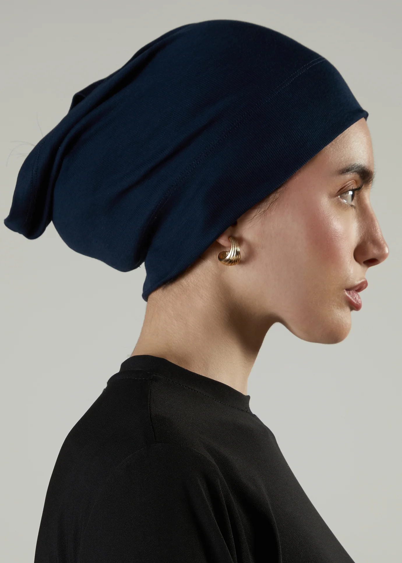 Tube Cap Navy Hijab Cap - Image 3